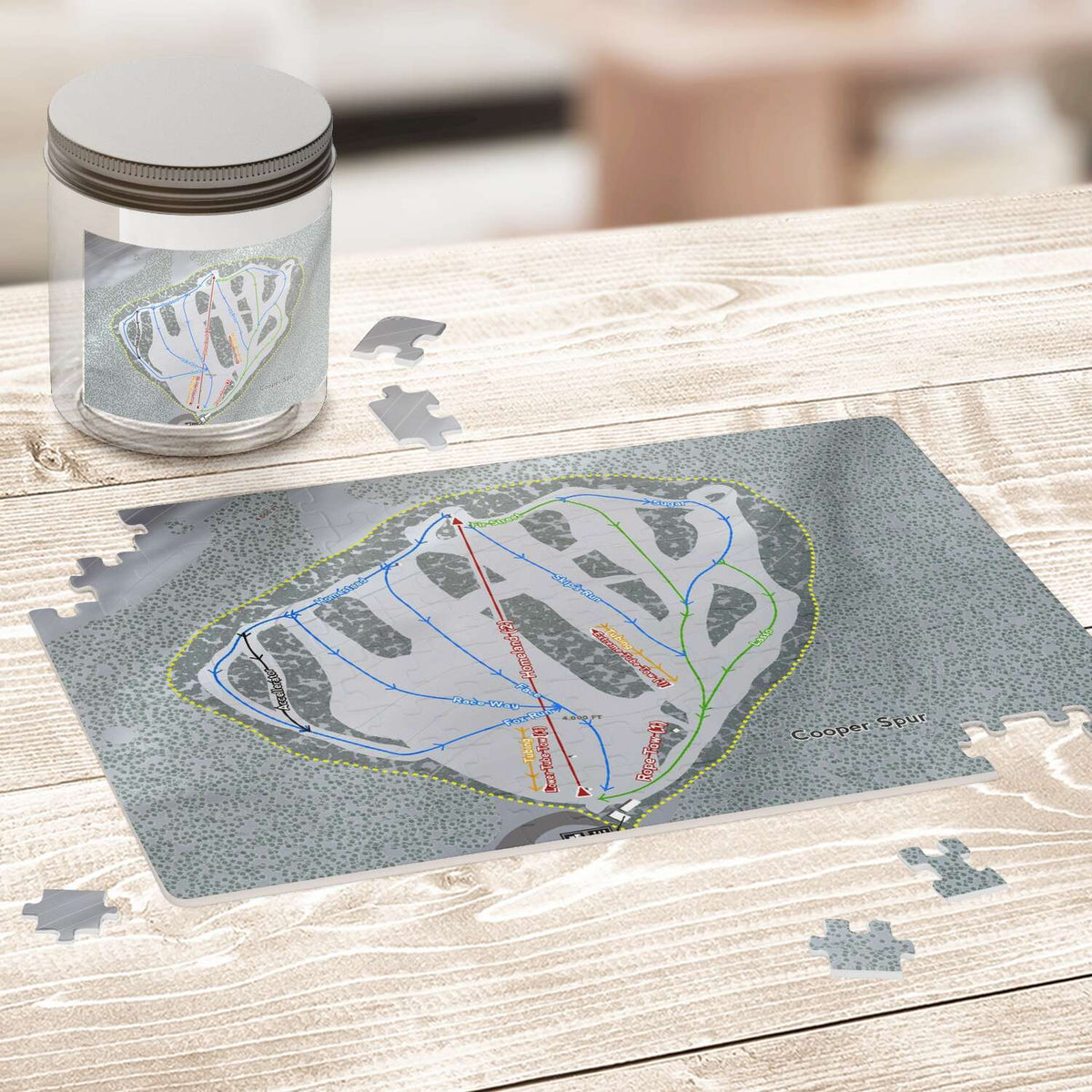 Cooper Spur Oregon Ski Trail Map Puzzle - Powderaddicts