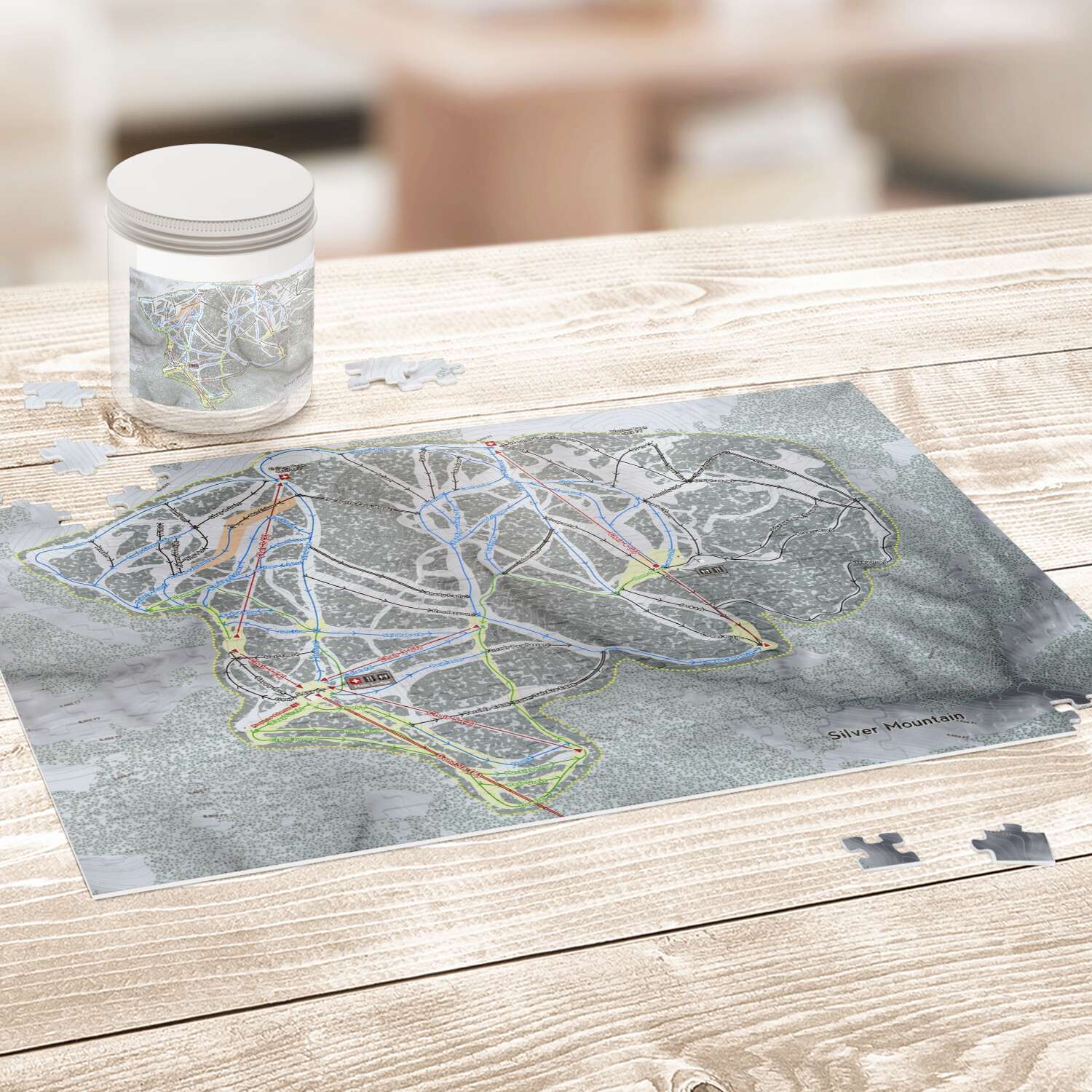 Silver Mountain Idaho Ski Trail Map Puzzle - Powderaddicts
