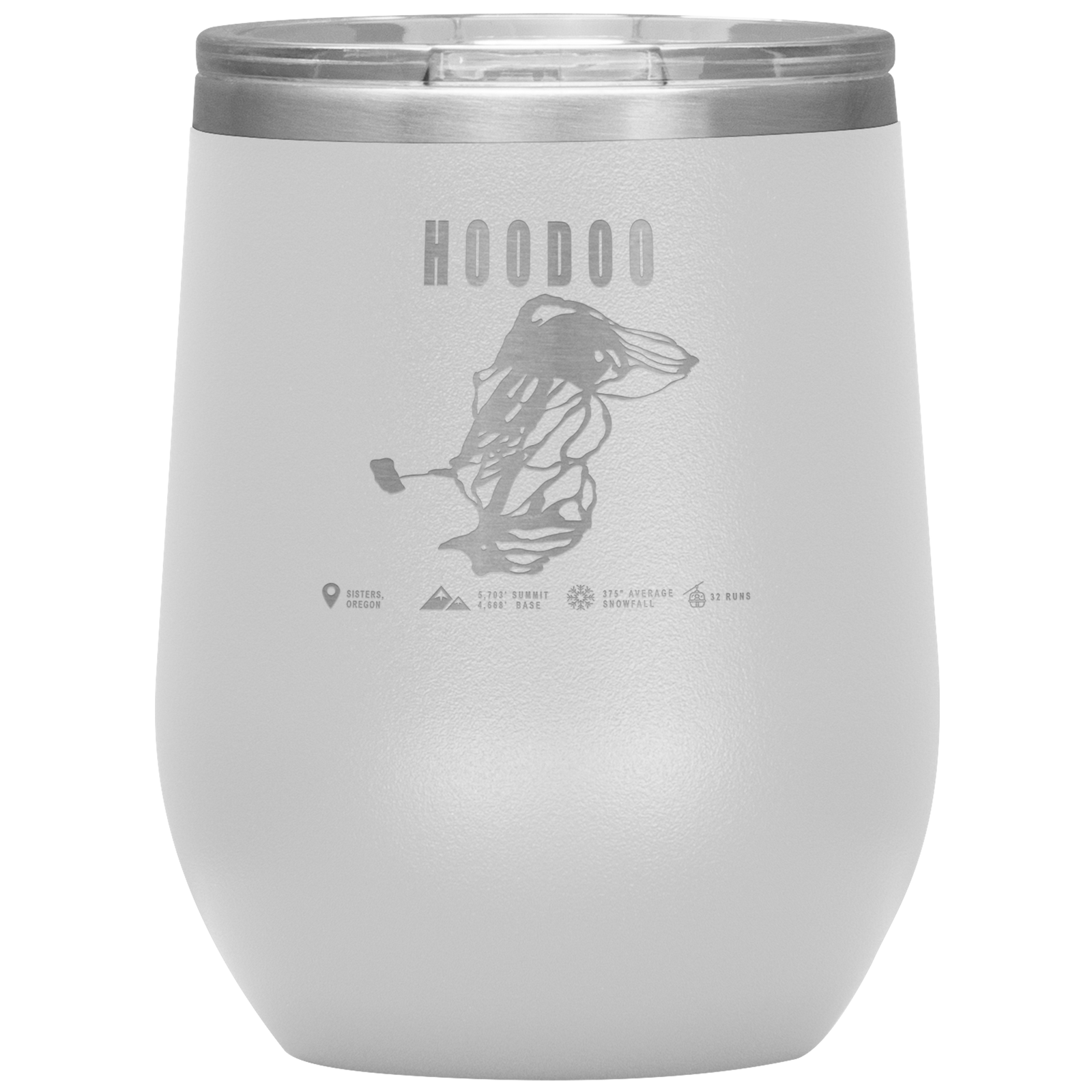 Hoodoo, Oregon Ski Trail Map Wine 12oz Tumbler - Powderaddicts