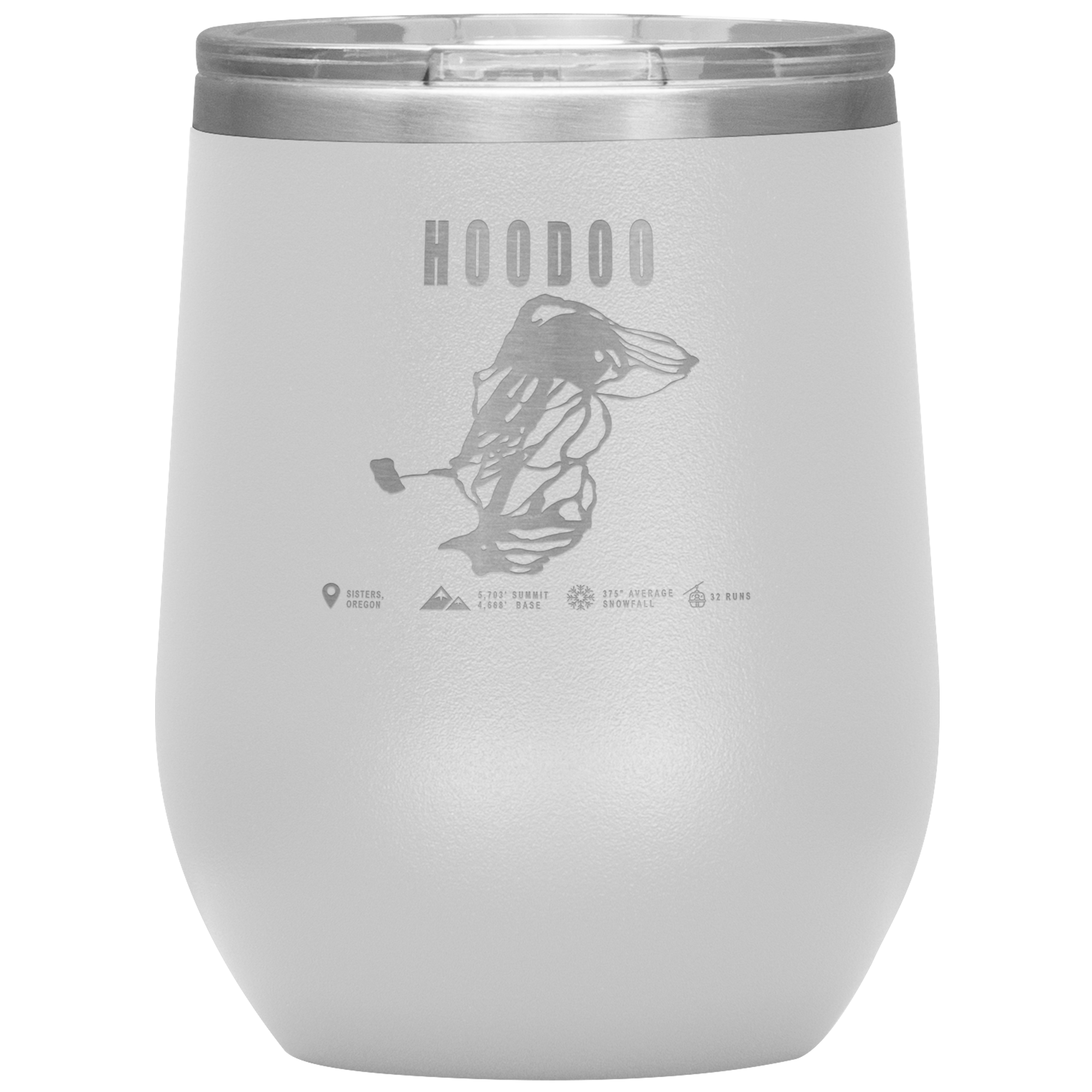 Hoodoo, Oregon Ski Trail Map Wine 12oz Tumbler - Powderaddicts