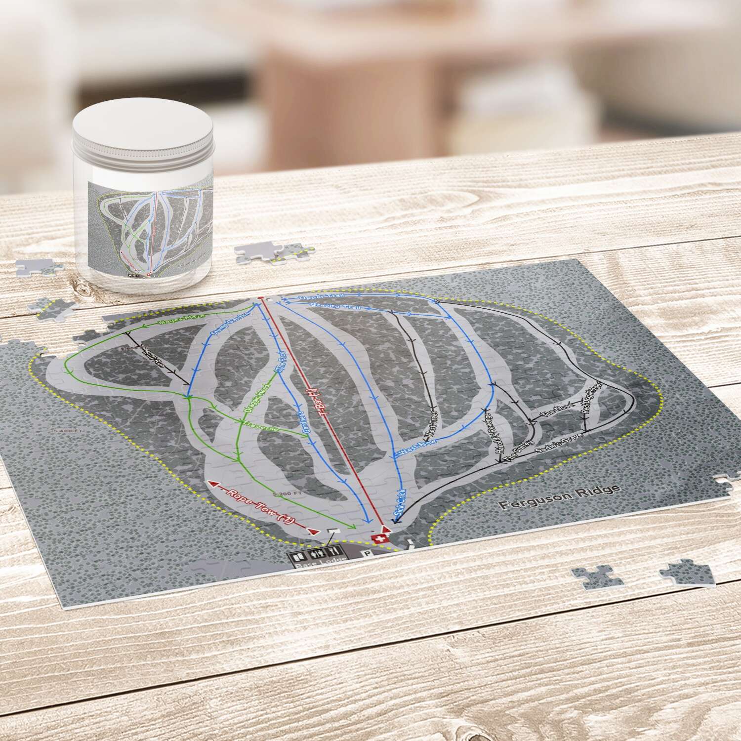 Ferguson Ridge Oregon Ski Trail Map Puzzle - Powderaddicts