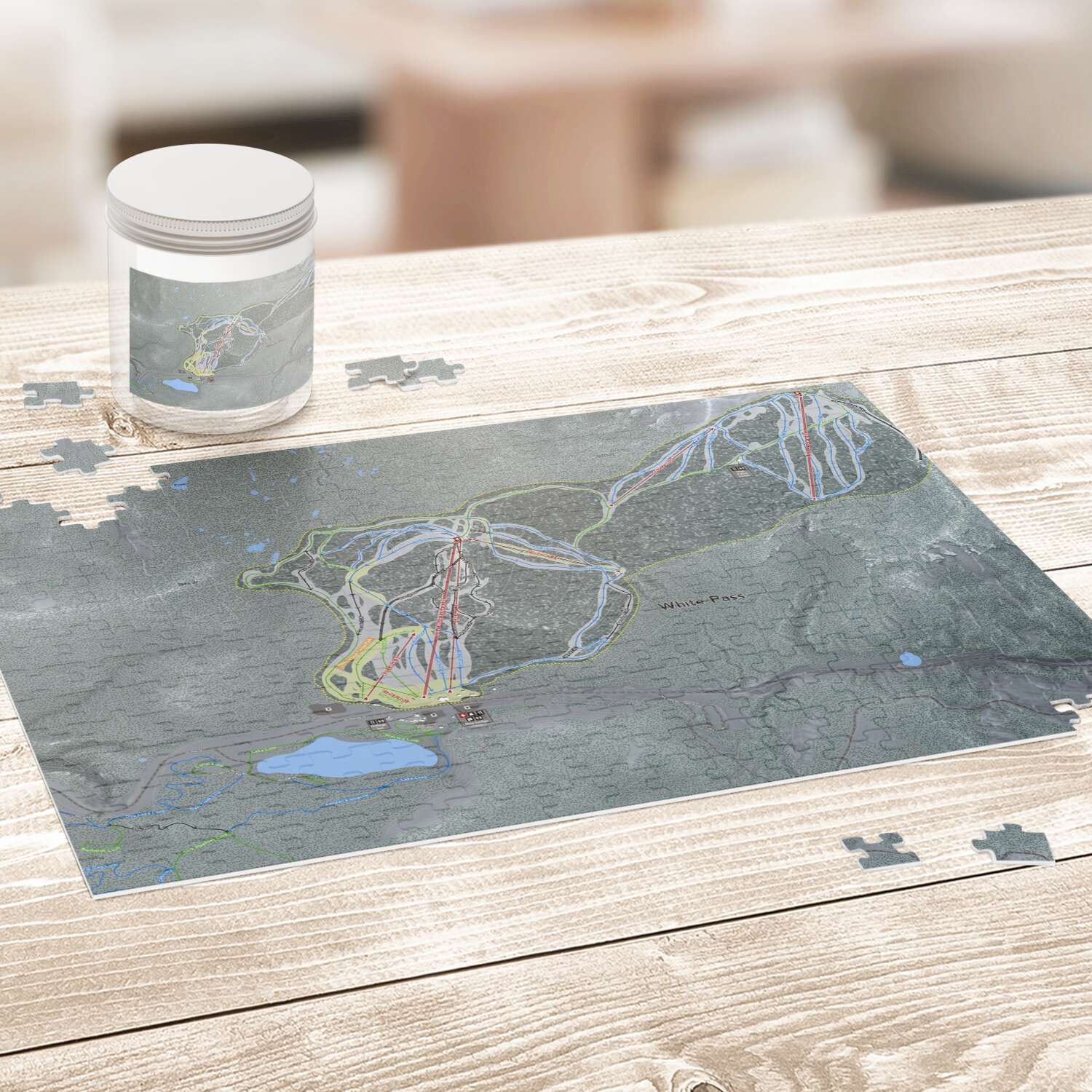 White Pass Washington Ski Map Resort Puzzle - Powderaddicts