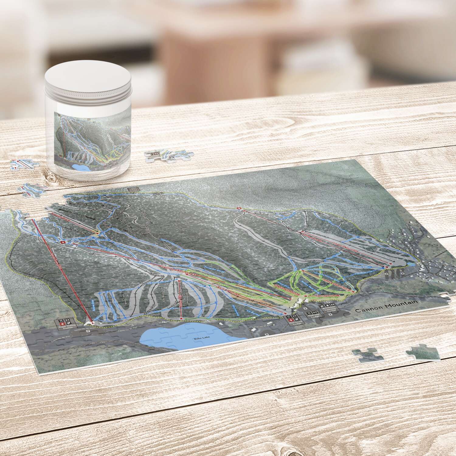 Cannon Mountain New Hampshire Ski Trail Map Puzzles - Powderaddicts