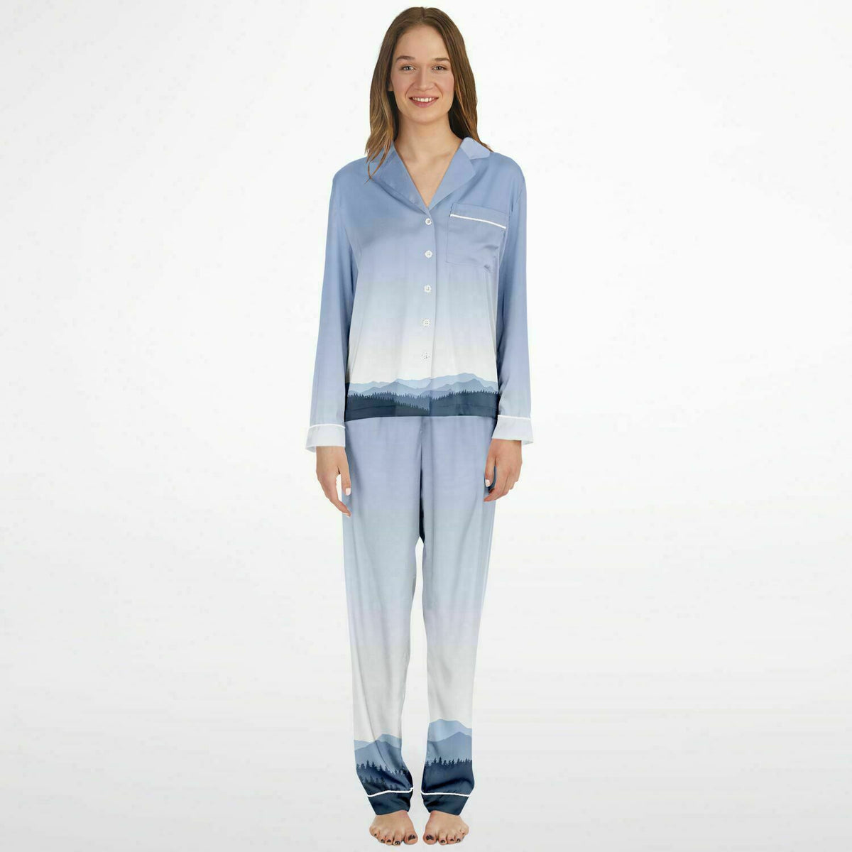 Mountain Gradient Satin Pajamas - Powderaddicts