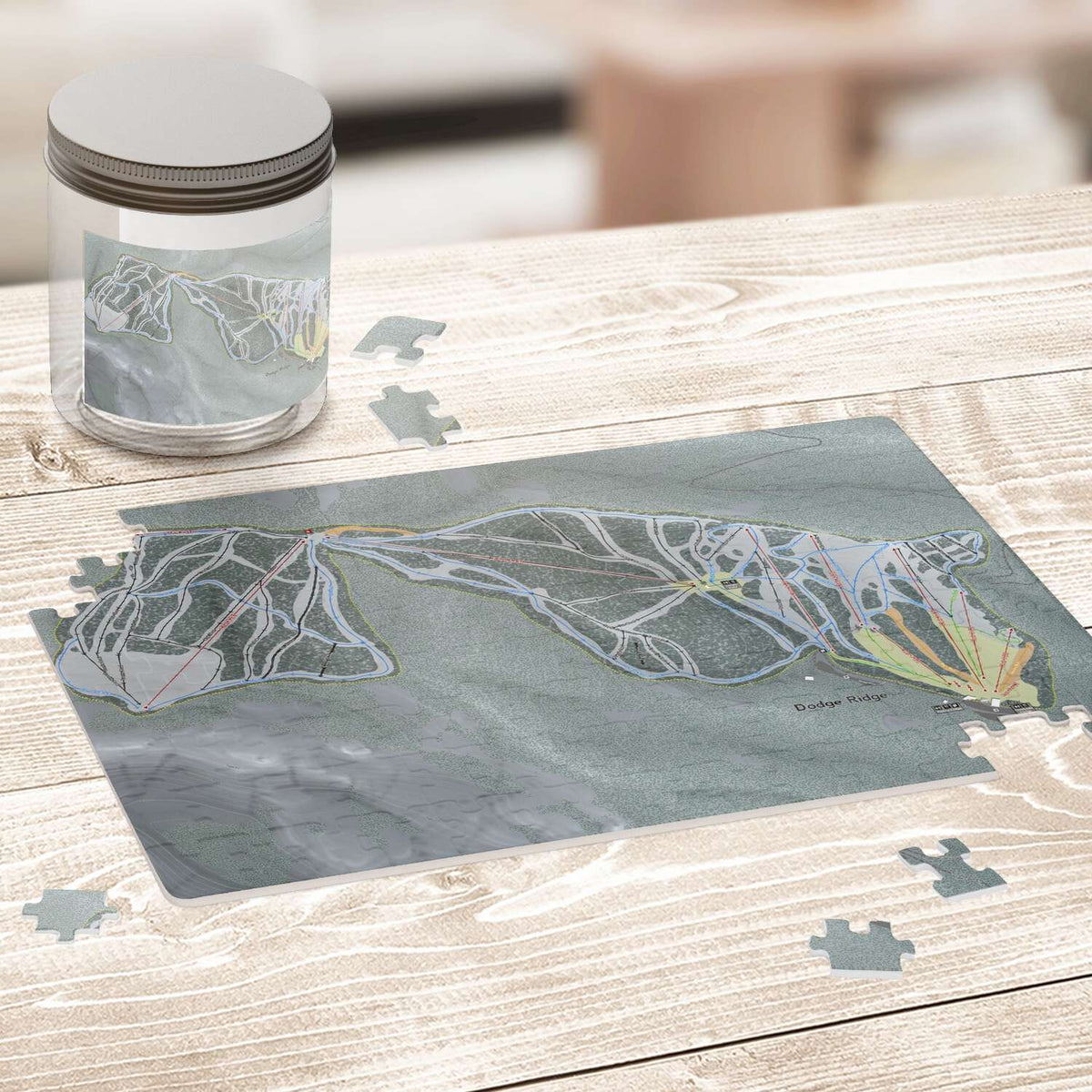 Dodge Ridge, California Ski Trail Map Puzzle - Powderaddicts