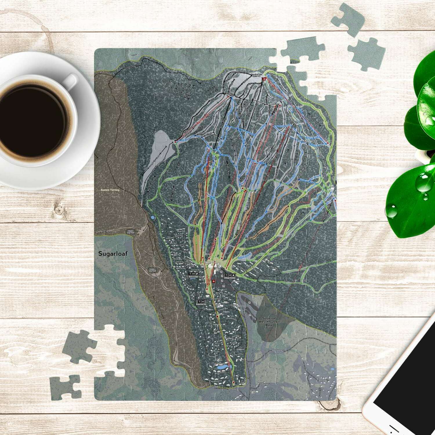 Sugarloaf, Maine Ski Trail Map Puzzle - Powderaddicts
