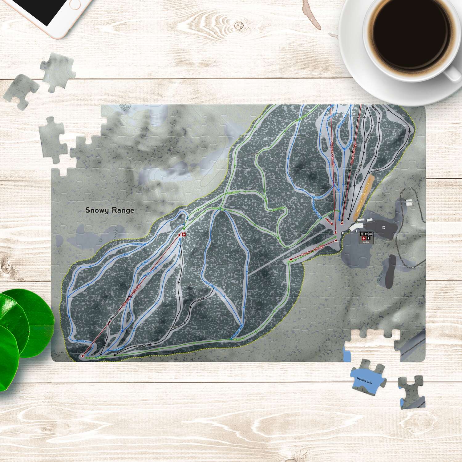 Snowy Range Wyoming Ski Trail Map Puzzle - Powderaddicts