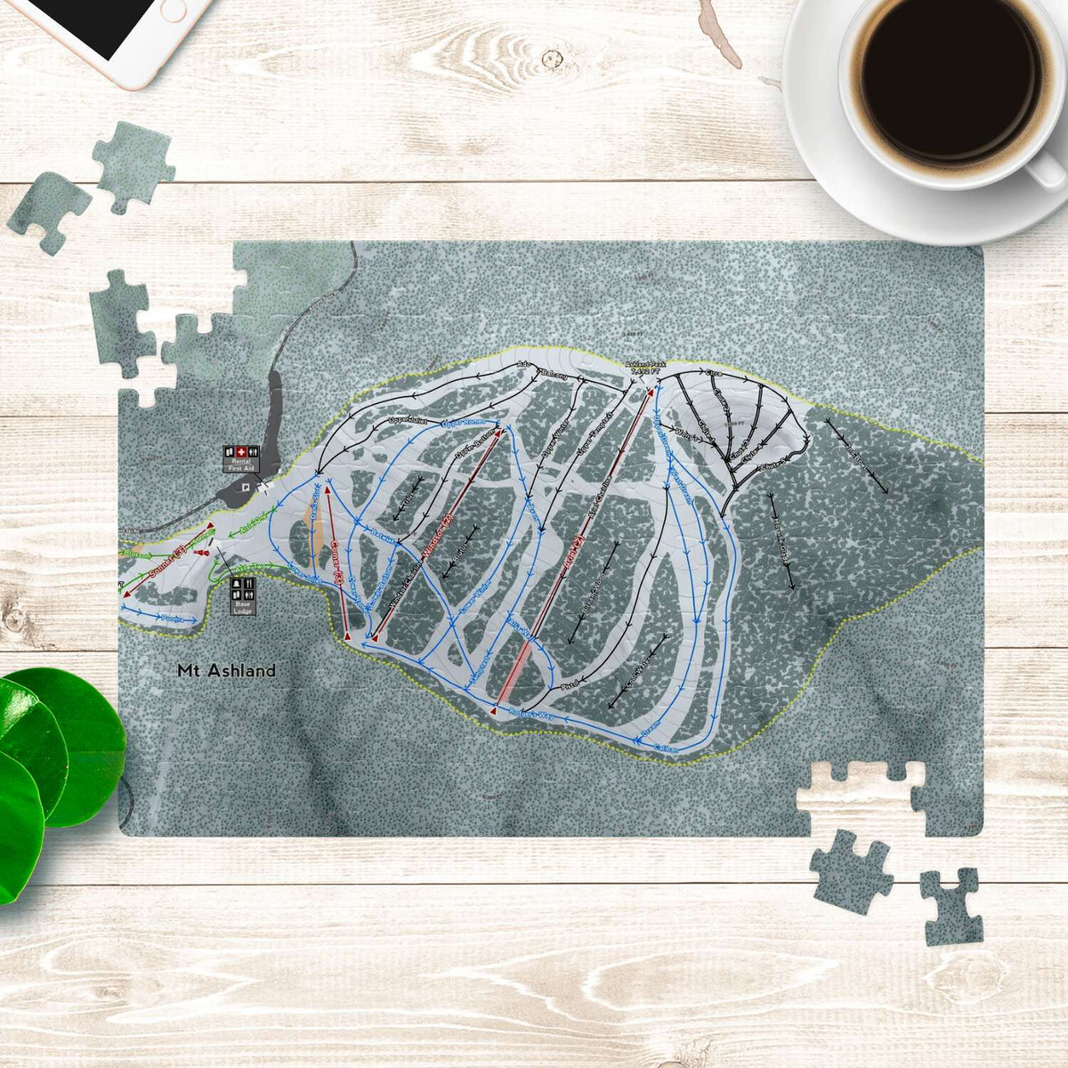 Mt Ashland Oregon Ski Trail Map Puzzle - Powderaddicts