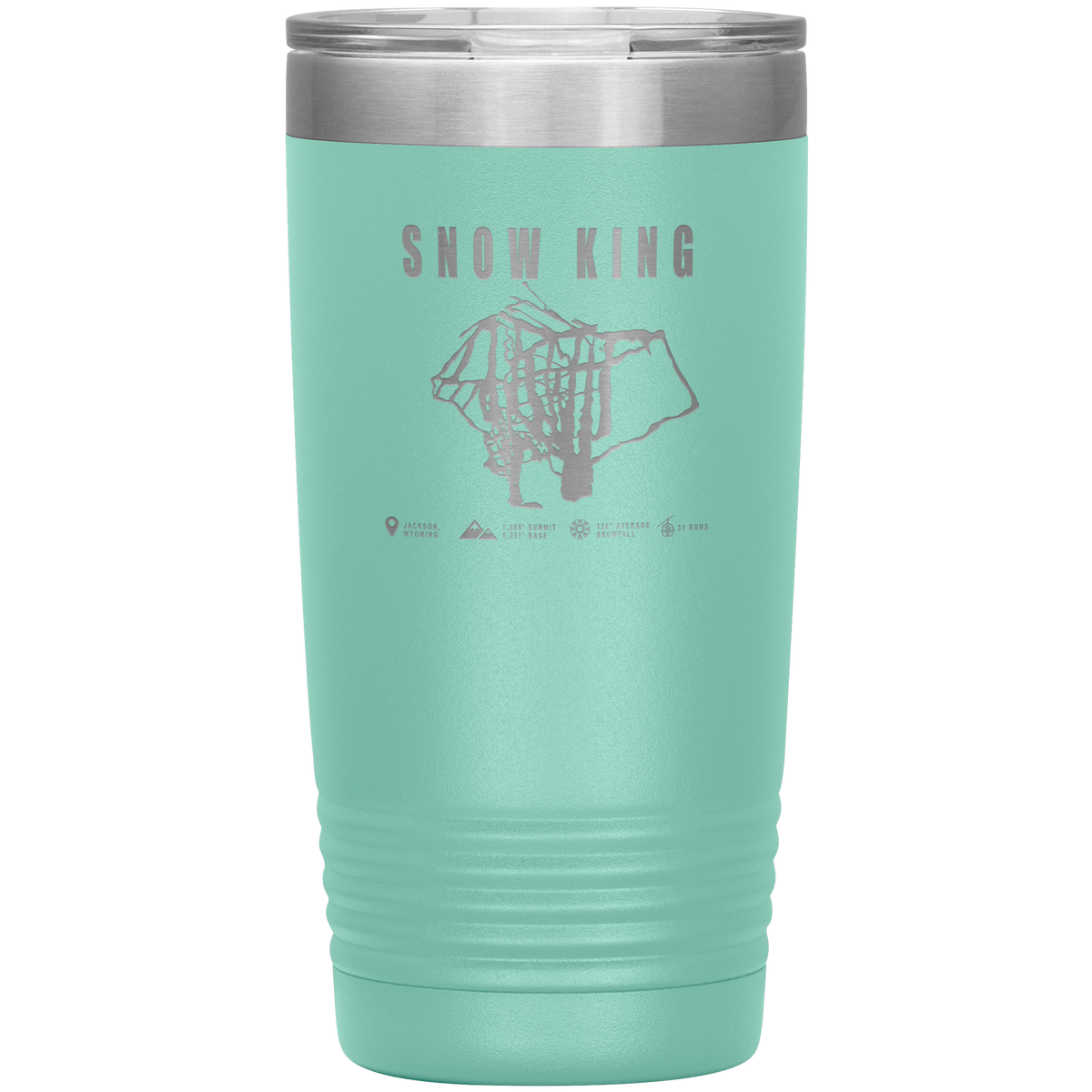Snow King Wyoming Ski Trail Map 20oz Tumbler - Powderaddicts