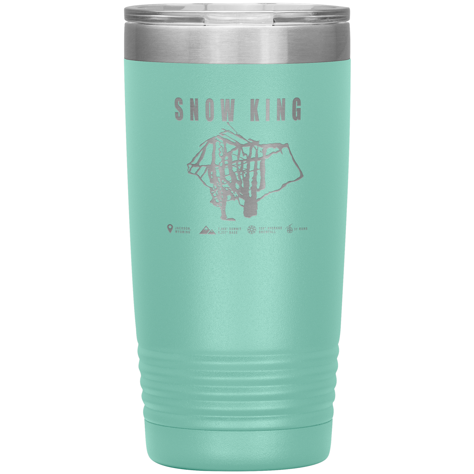 Snow King Wyoming Ski Trail Map 20oz Tumbler - Powderaddicts