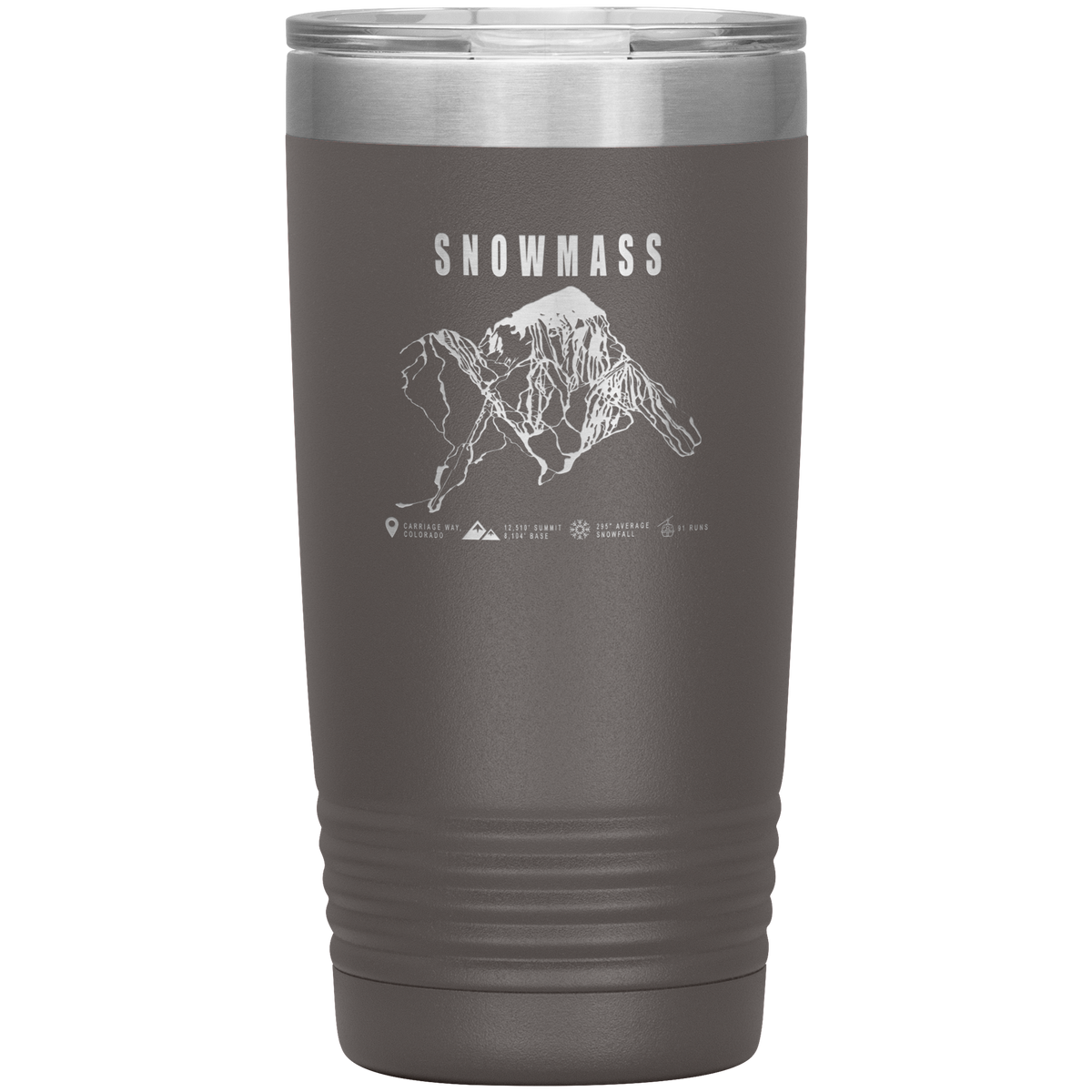 Snowmass Colorado Ski Trail Map 20oz Tumbler - Powderaddicts