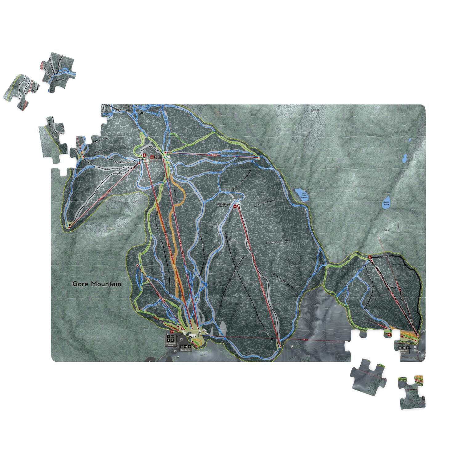 Gore Mountain New York Ski Trail Map Puzzles - Powderaddicts