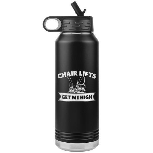 Chairlifts Get Me High 32oz Water Bottle Tumbler - Powderaddicts