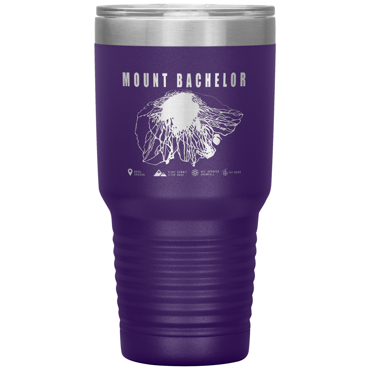 Mount Bachelor, Oregon Ski Trail Map 30oz Tumbler - Powderaddicts