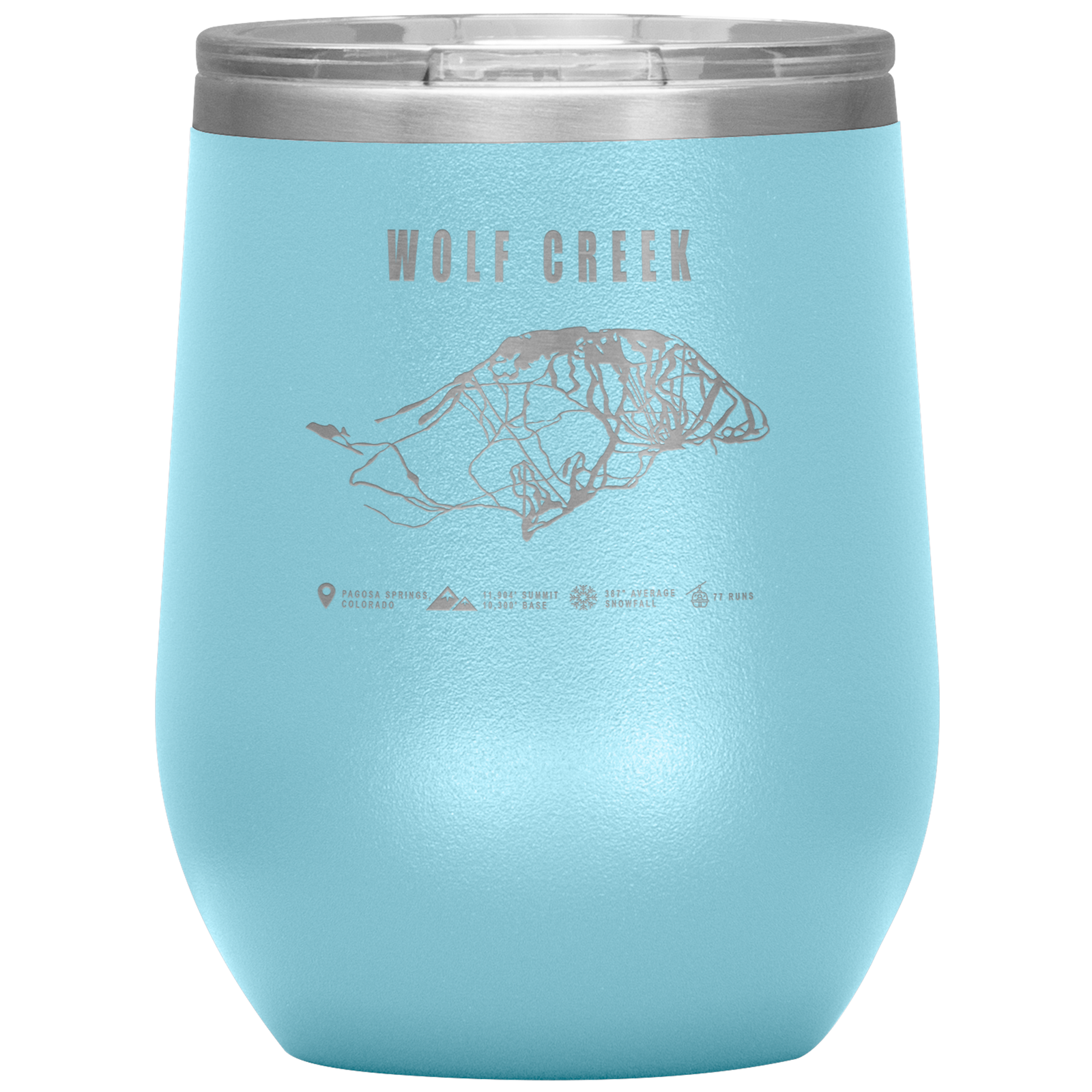 Wolf Creek Colorado Ski Trail Map Wine 12oz Tumbler - Powderaddicts