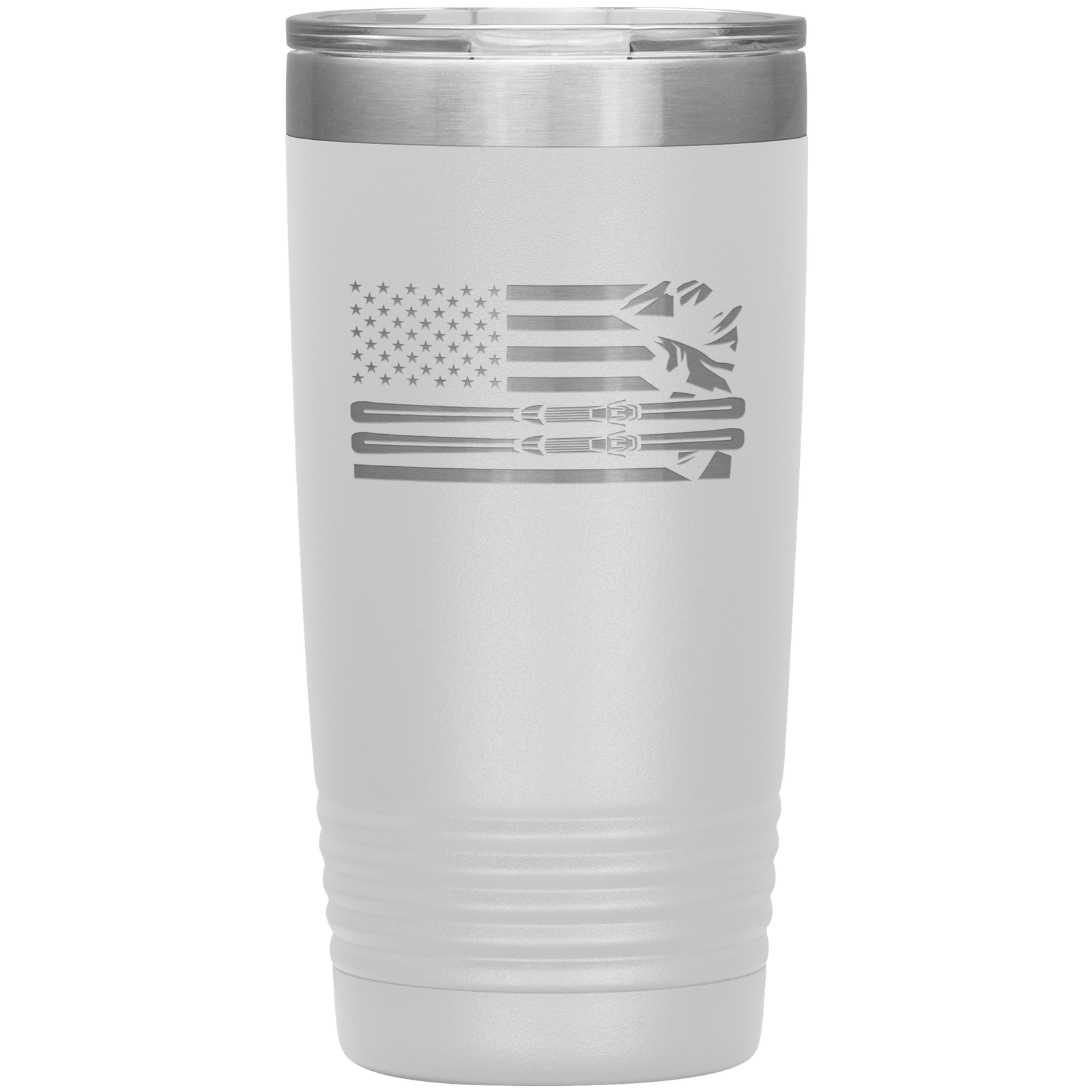 USA Ski Flag 20oz Tumbler - Powderaddicts