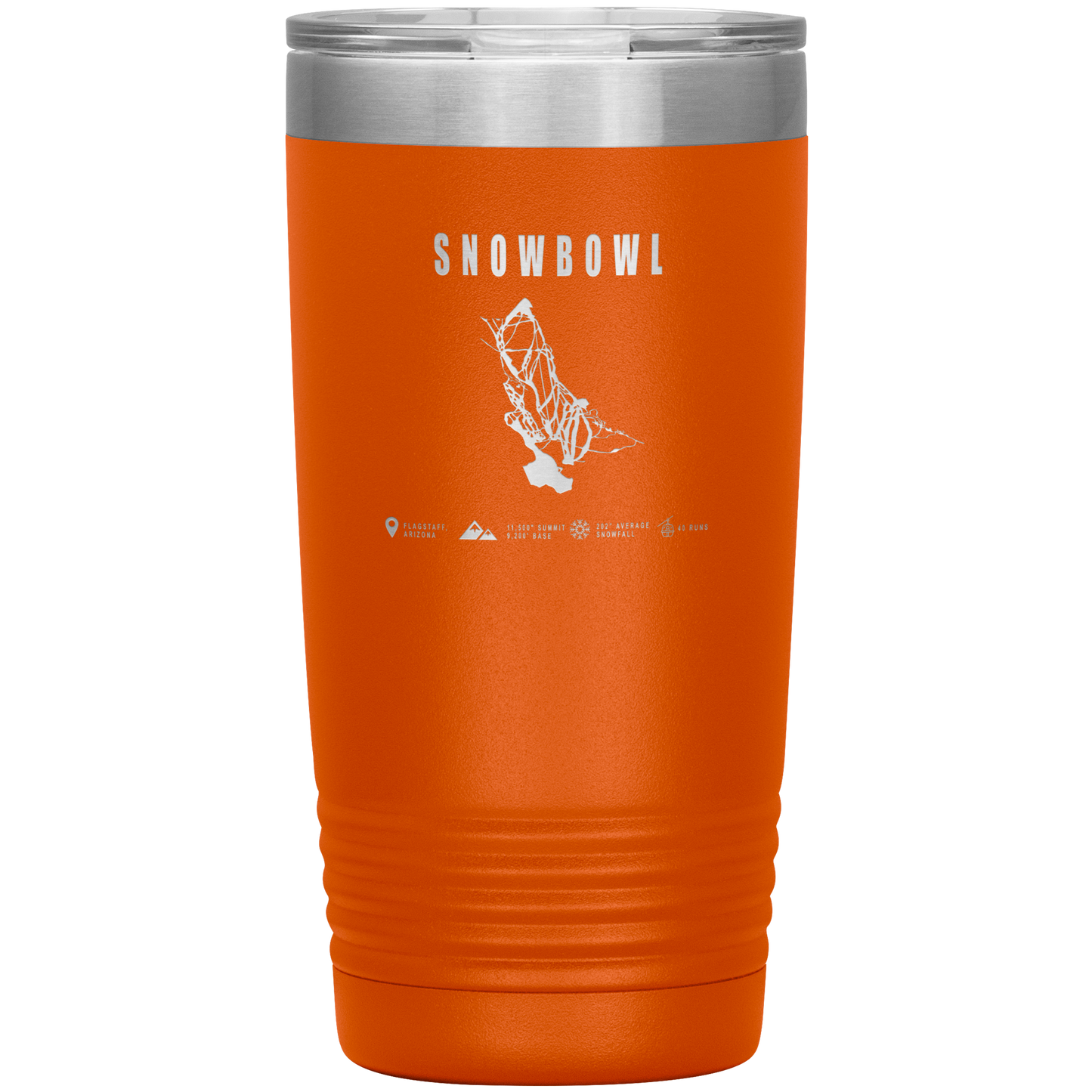 Snowbowl, Arizona Ski Trail Map 20oz Tumbler - Powderaddicts