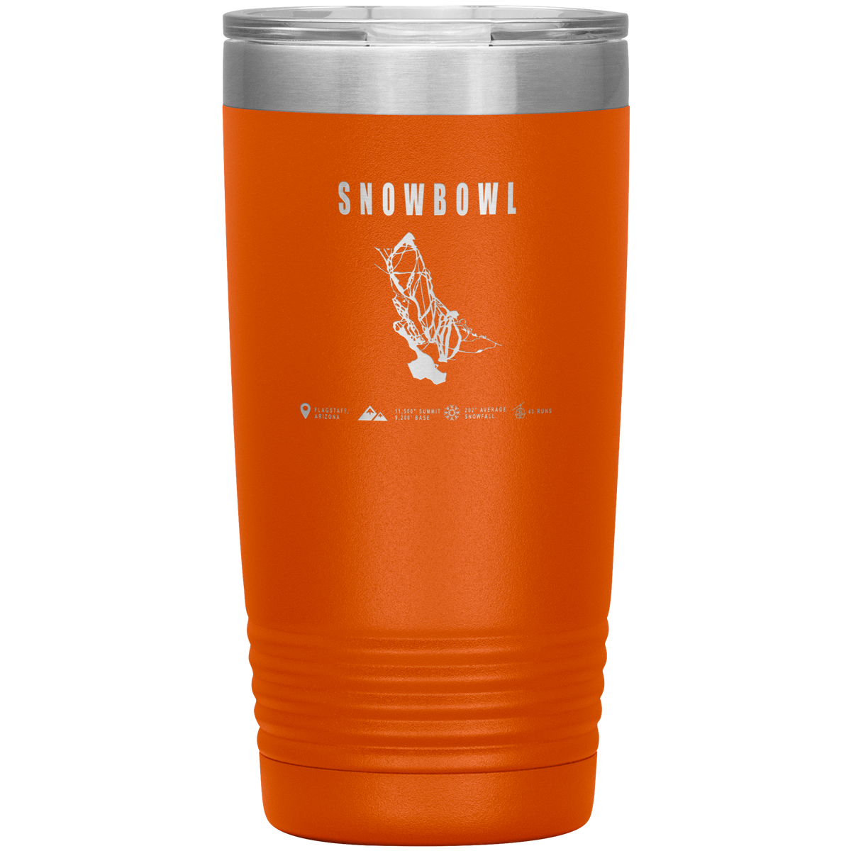 Snowbowl, Arizona Ski Trail Map 20oz Tumbler - Powderaddicts