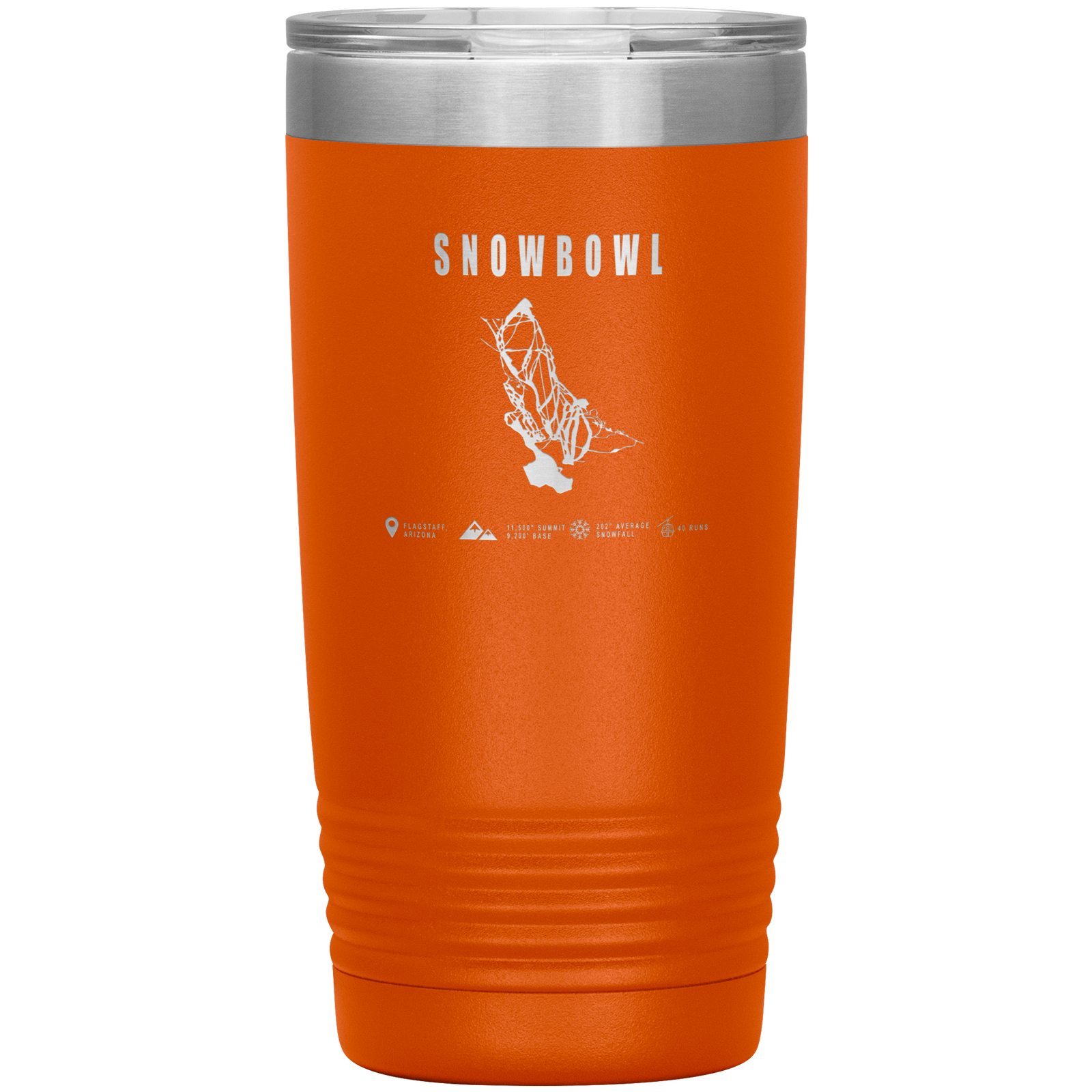 Snowbowl, Arizona Ski Trail Map 20oz Tumbler - Powderaddicts