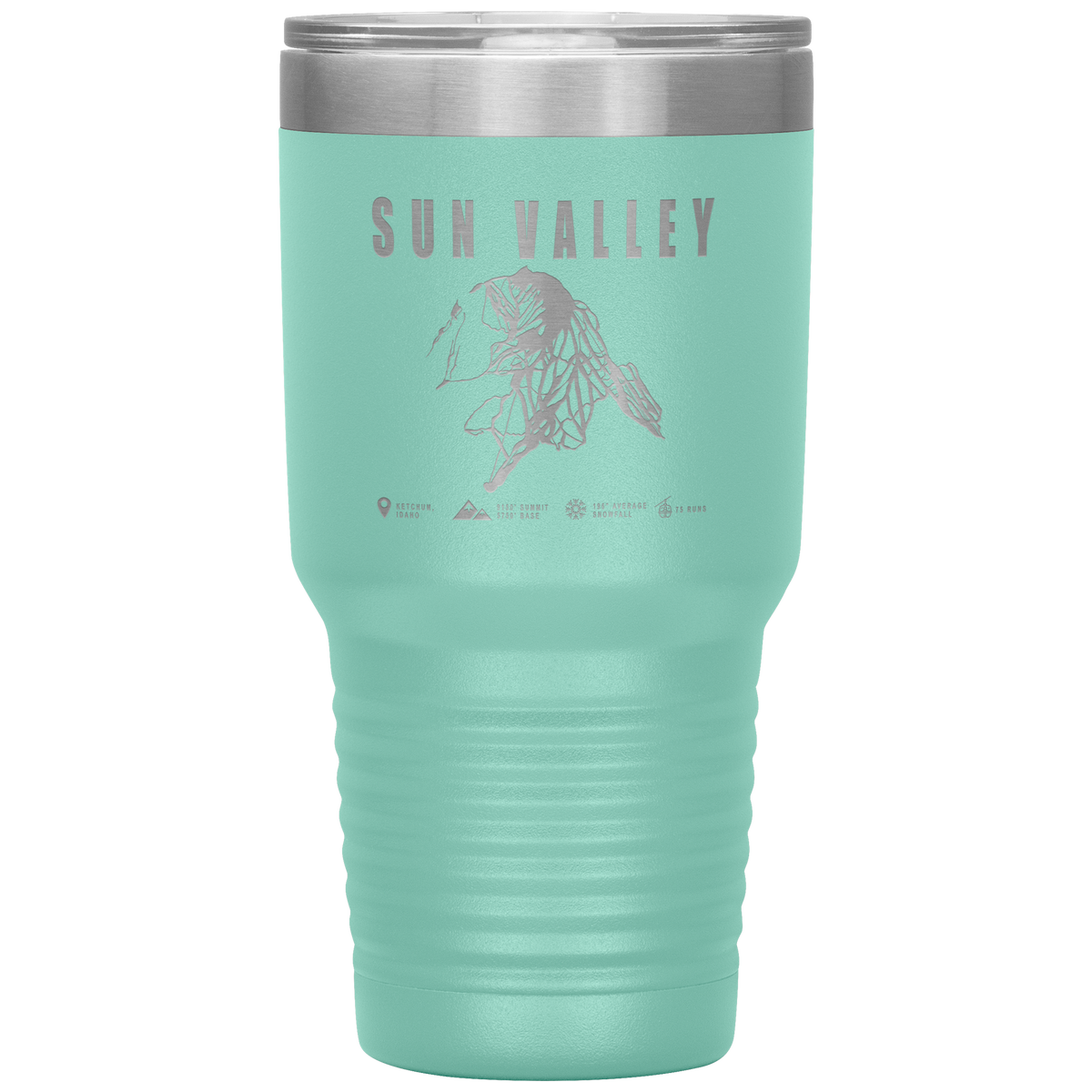 Sun Valley Idaho Ski Trail Map 30oz Tumbler - Powderaddicts