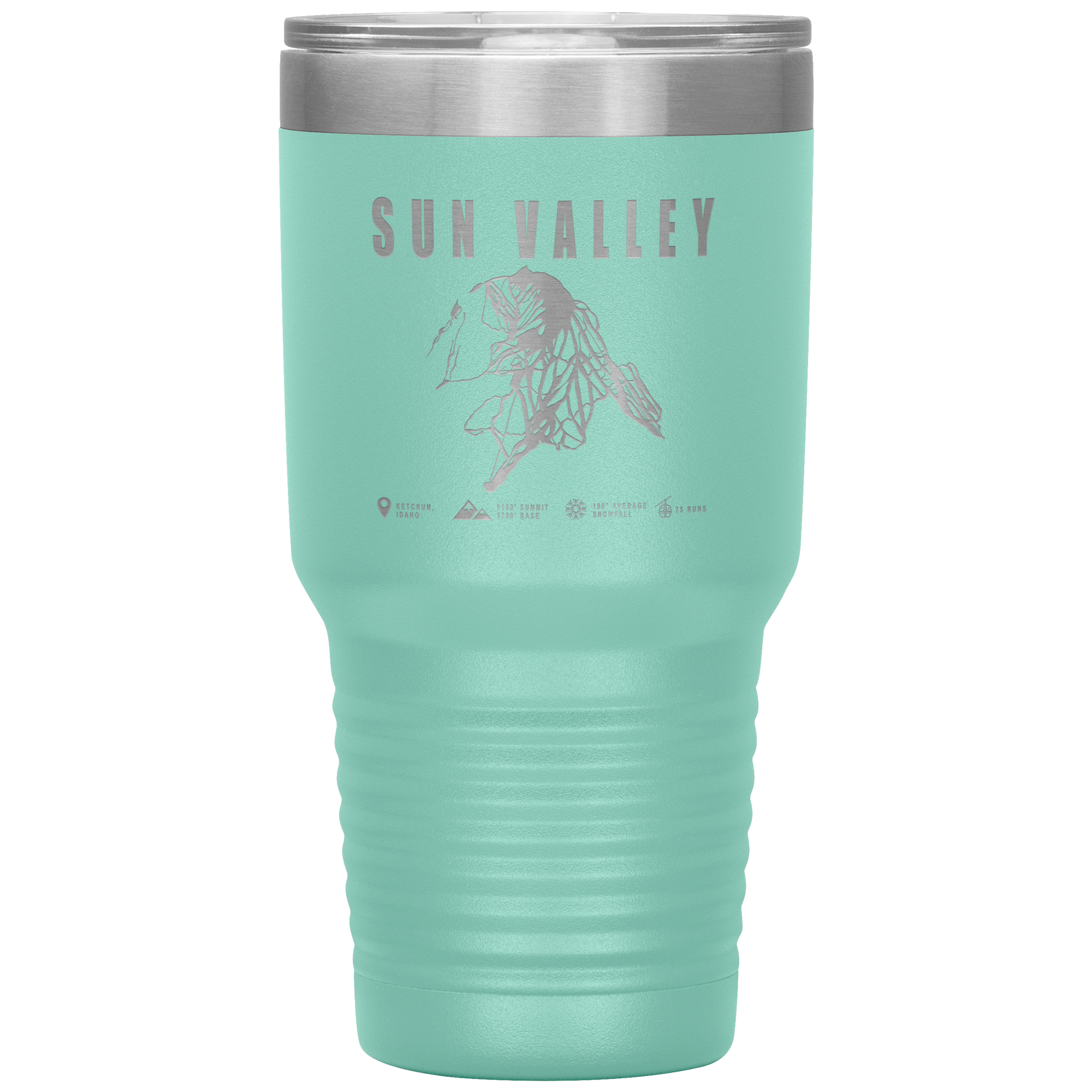 Sun Valley Idaho Ski Trail Map 30oz Tumbler - Powderaddicts