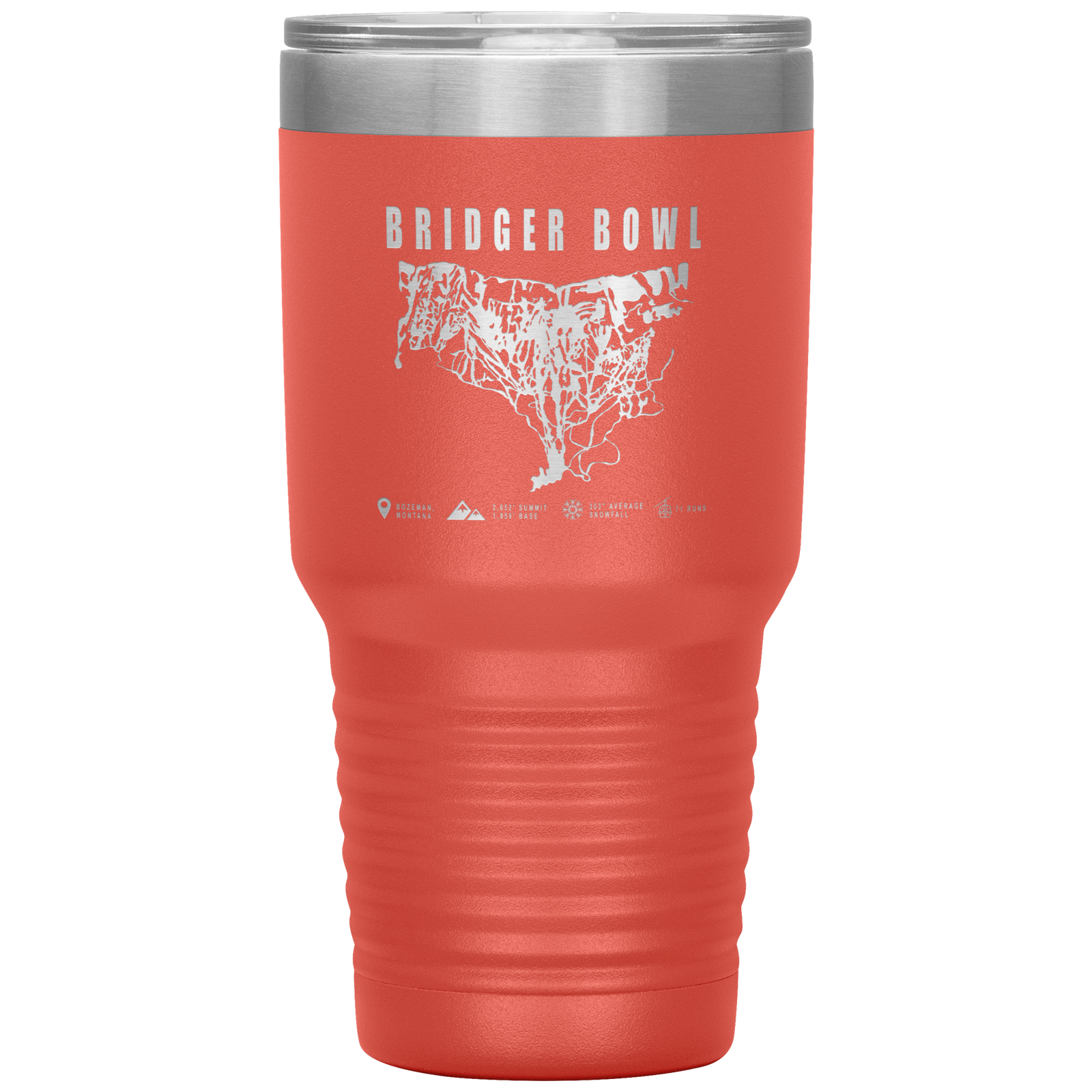 Bridger Bowl Montana Ski Trail Map 30oz Tumbler - Powderaddicts