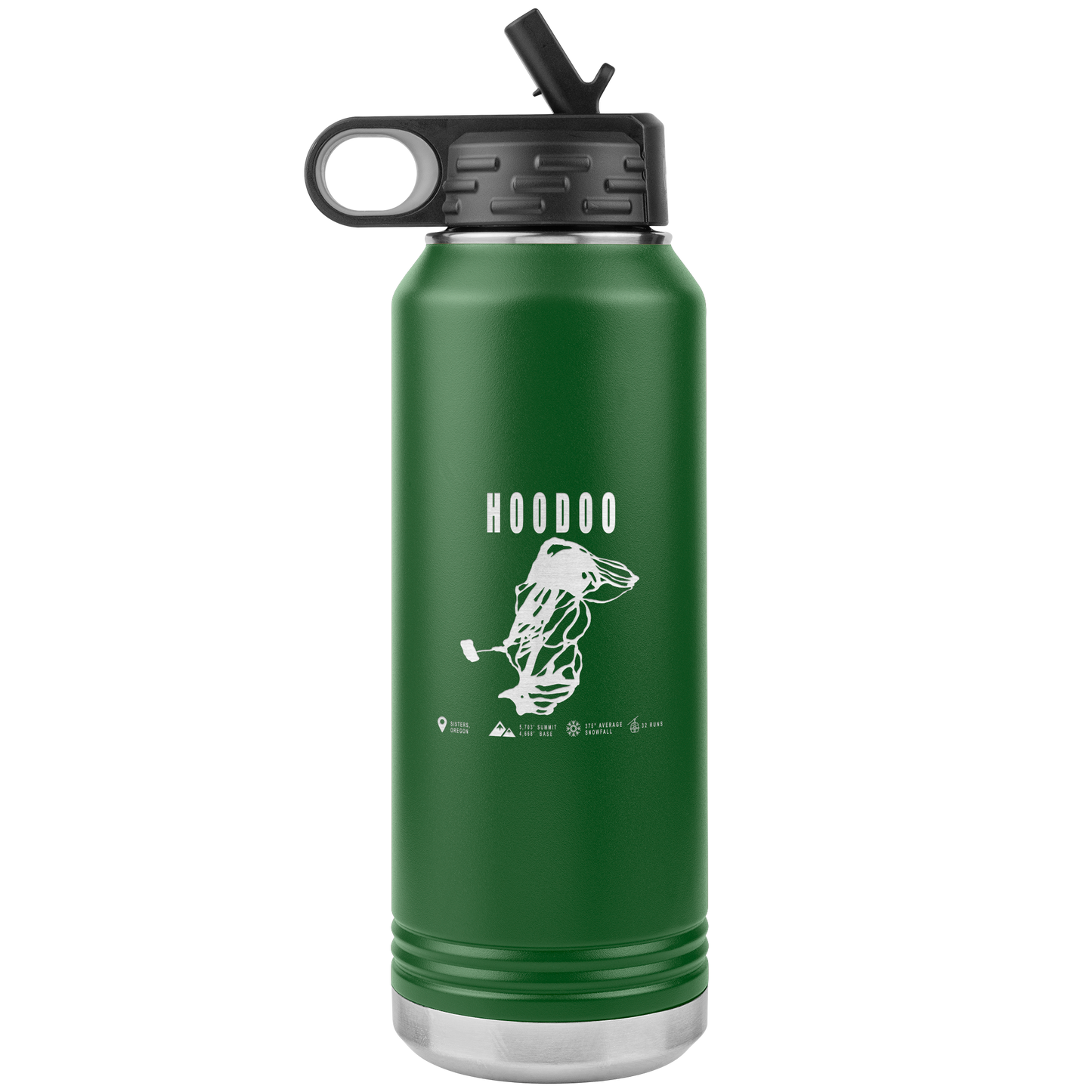 Hoodoo, Oregon Ski Trail Map 32oz Water Bottle Tumbler - Powderaddicts