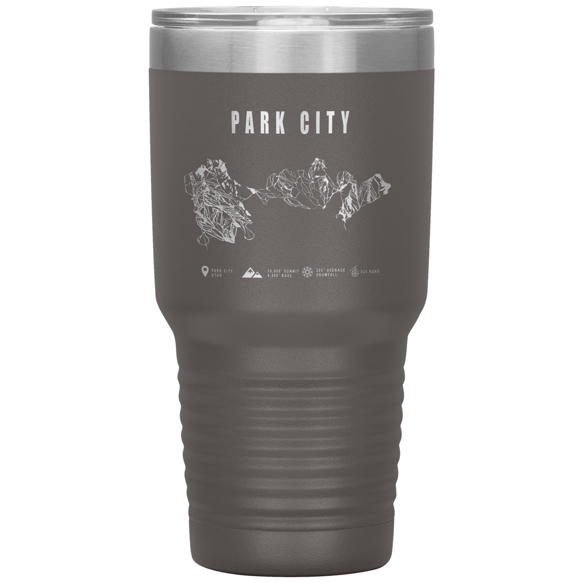 Park city,Utah Ski Trail Map 30oz Tumbler - Powderaddicts