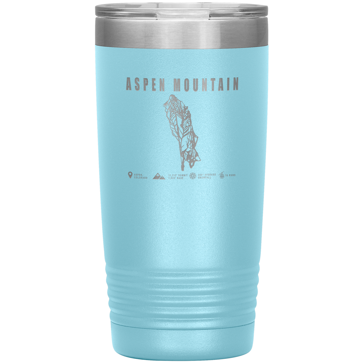 Aspen Mountain Colorado Ski Trail Map 20oz Tumbler - Powderaddicts