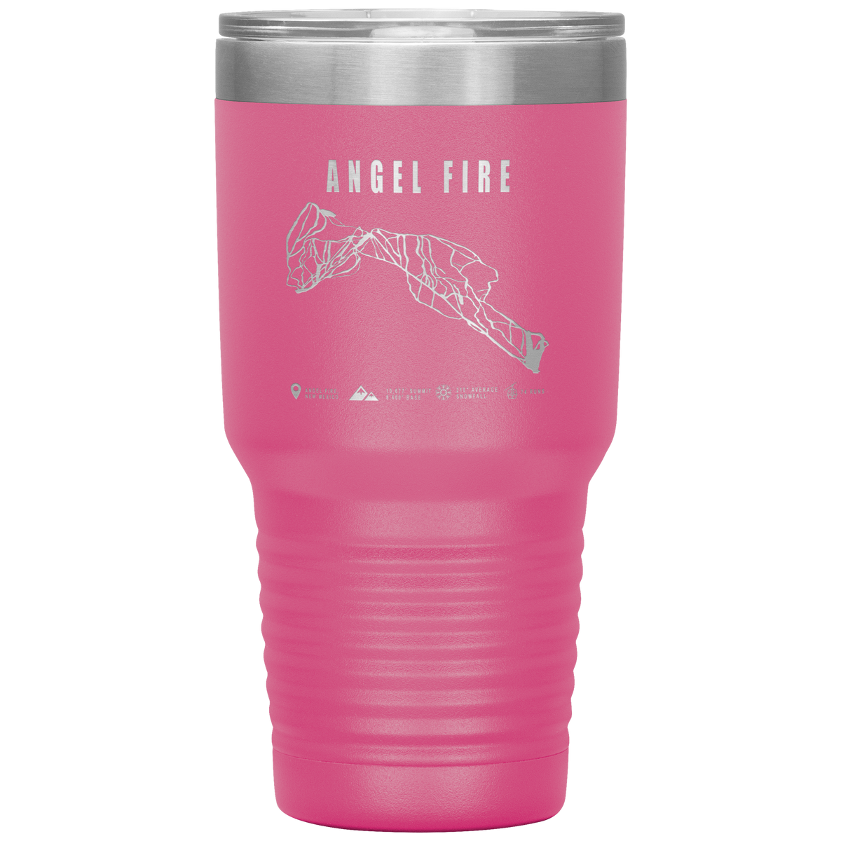 Angel Fire, New Mexico Ski Trail Map 30oz Tumbler - Powderaddicts