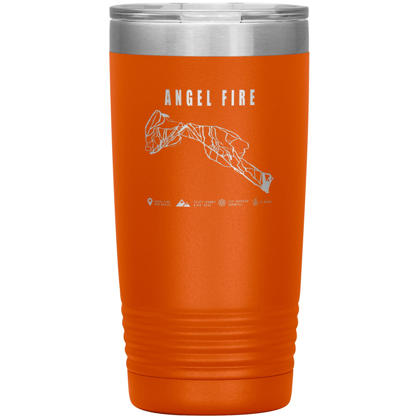 Angel Fire, New Mexico Ski Trail Map 20oz Tumbler - Powderaddicts