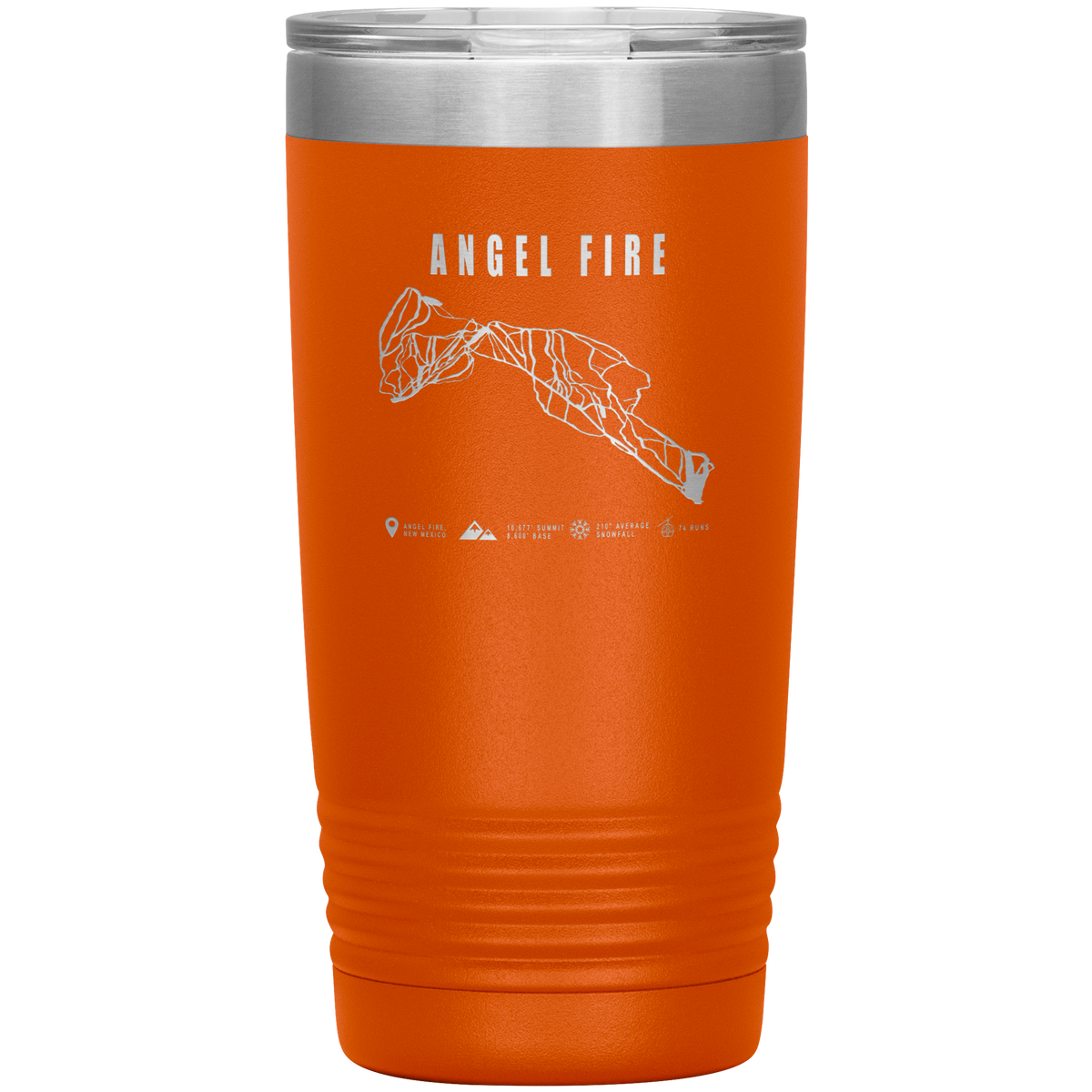 Angel Fire, New Mexico Ski Trail Map 20oz Tumbler - Powderaddicts