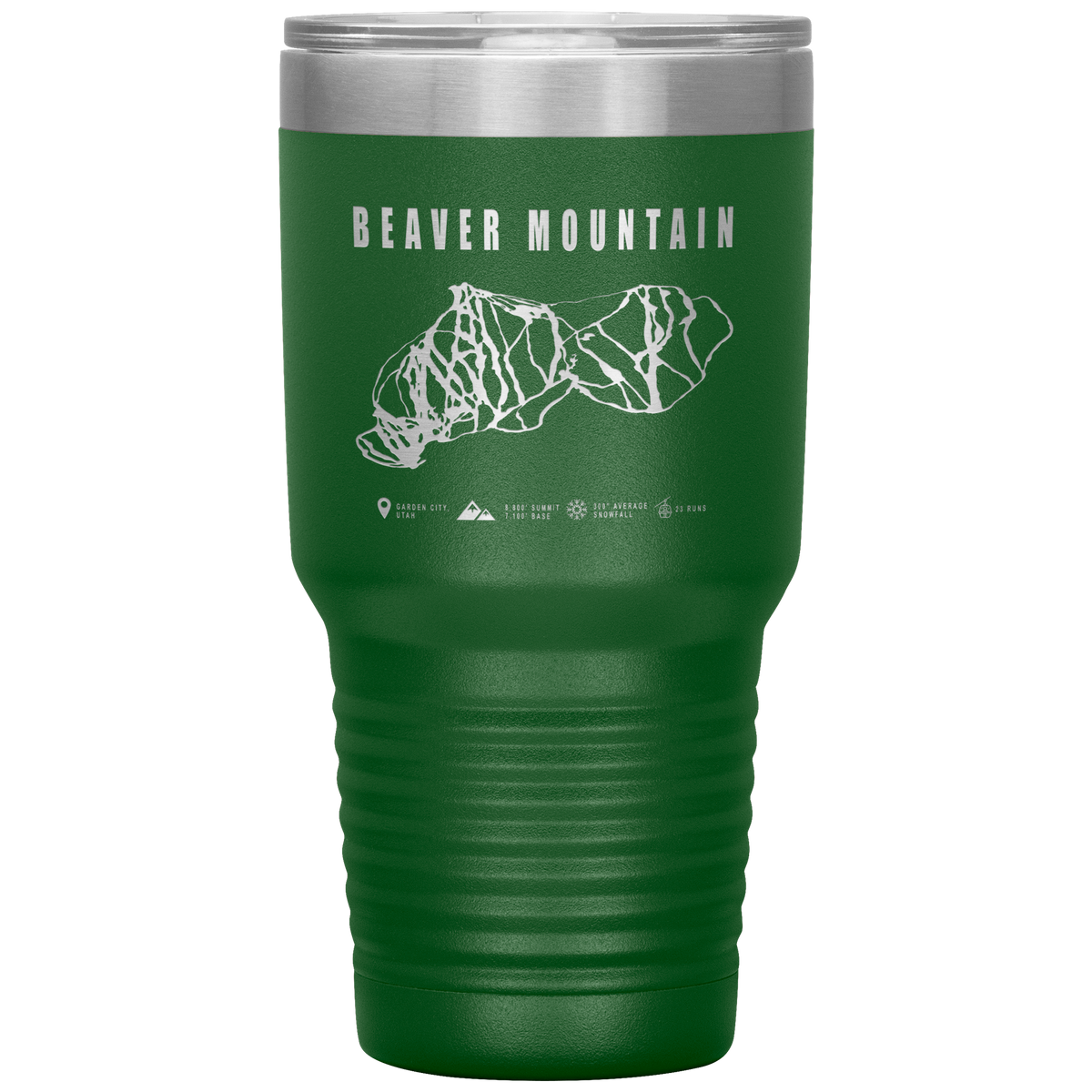 Beaver Mountain,Utah Ski Trail Map 30oz Tumbler - Powderaddicts