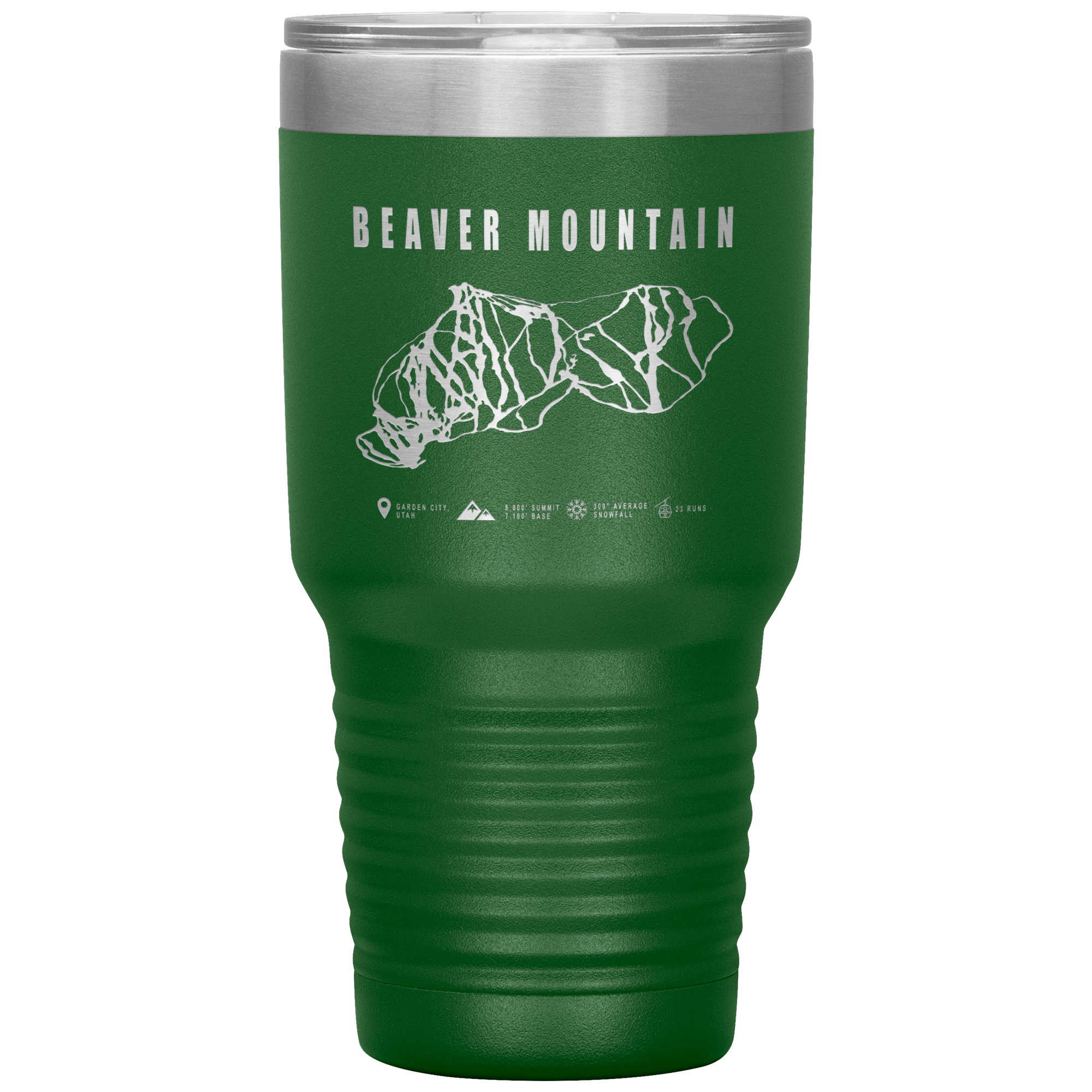 Beaver Mountain,Utah Ski Trail Map 30oz Tumbler - Powderaddicts