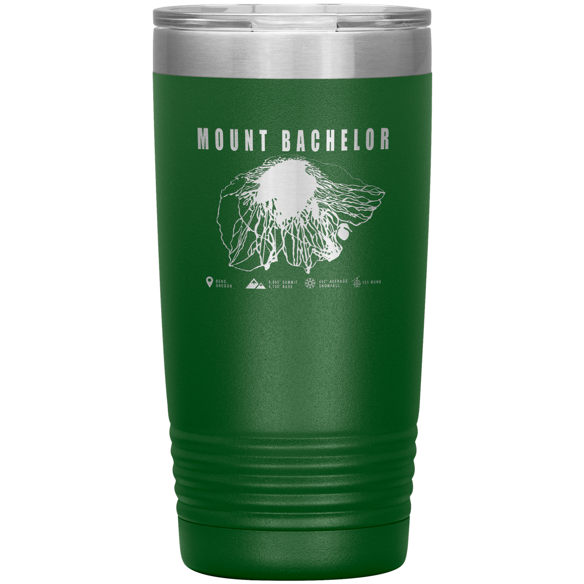 Mount Bachelor, Oregon Ski Trail Map 20oz Tumbler - Powderaddicts