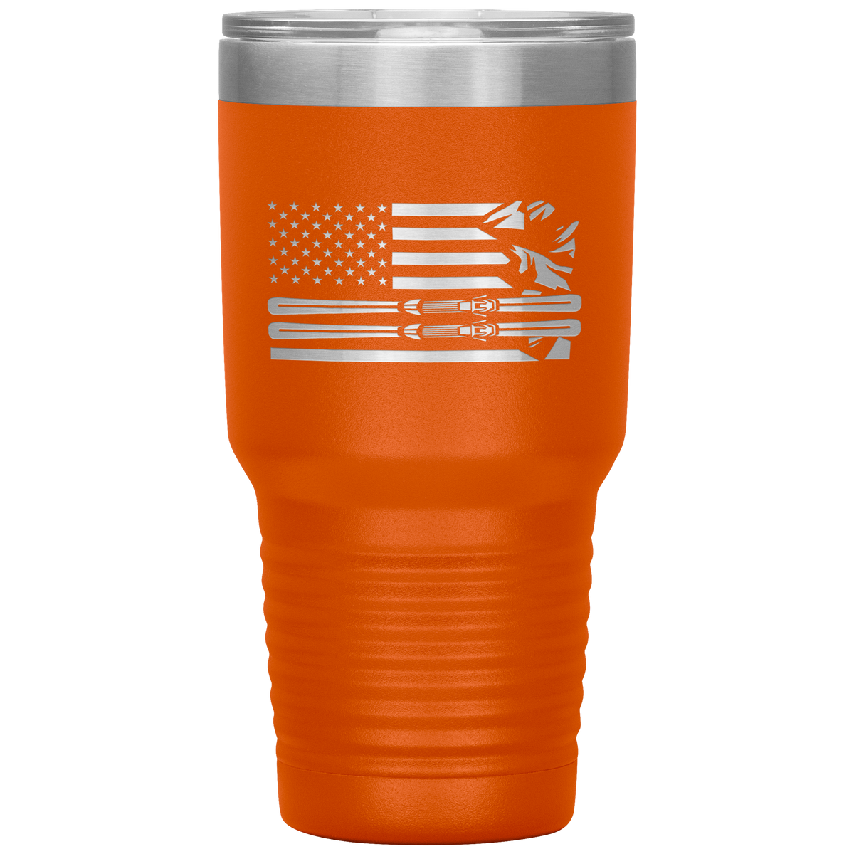 USA Ski Flag 30oz Tumbler - Powderaddicts