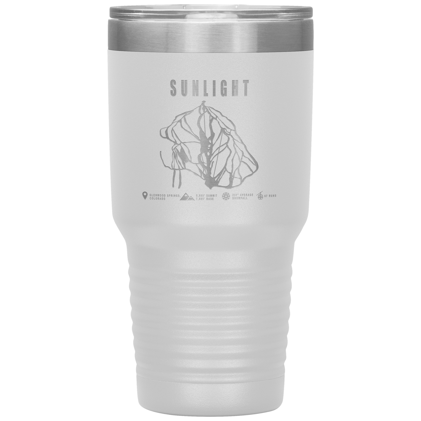 Sunlight Colorado Ski Trail Map 30oz Tumbler - Powderaddicts