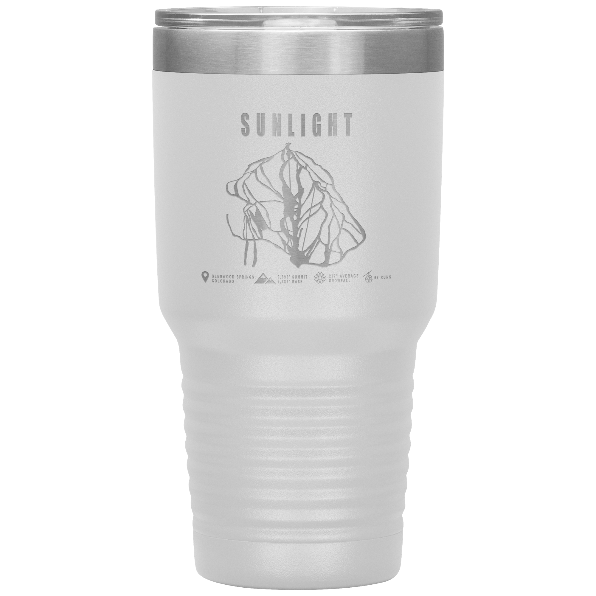 Sunlight Colorado Ski Trail Map 30oz Tumbler - Powderaddicts