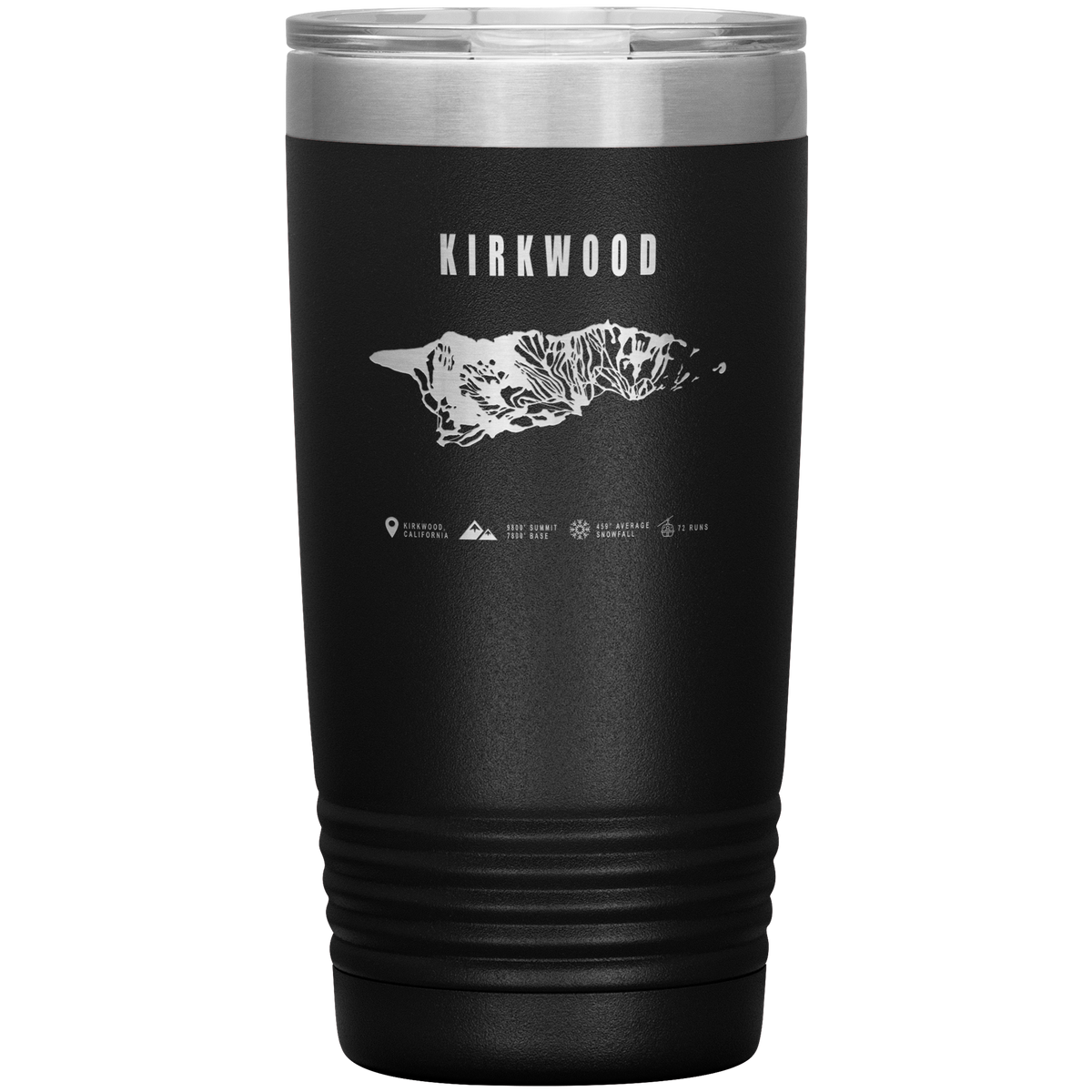 Kirkwood, California Ski Trail Map 20oz Tumbler - Powderaddicts