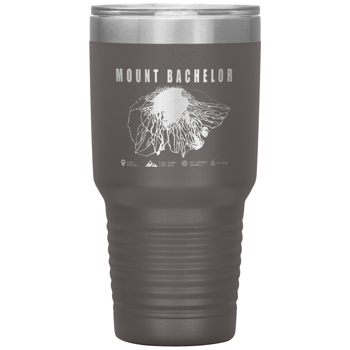 Mount Bachelor, Oregon Ski Trail Map 30oz Tumbler - Powderaddicts