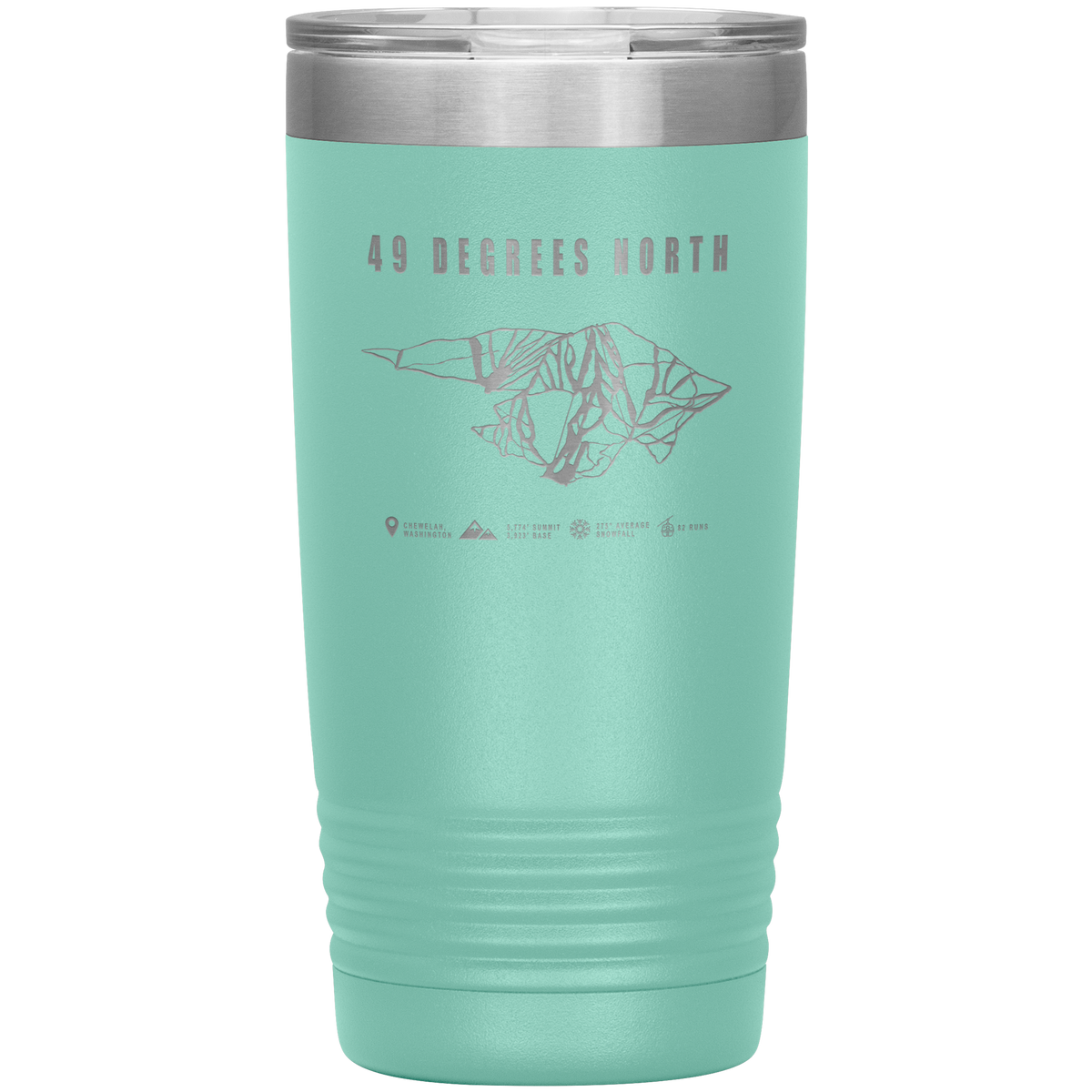 49 Degrees North, Washington Ski Trail Map 20oz Tumbler - Powderaddicts