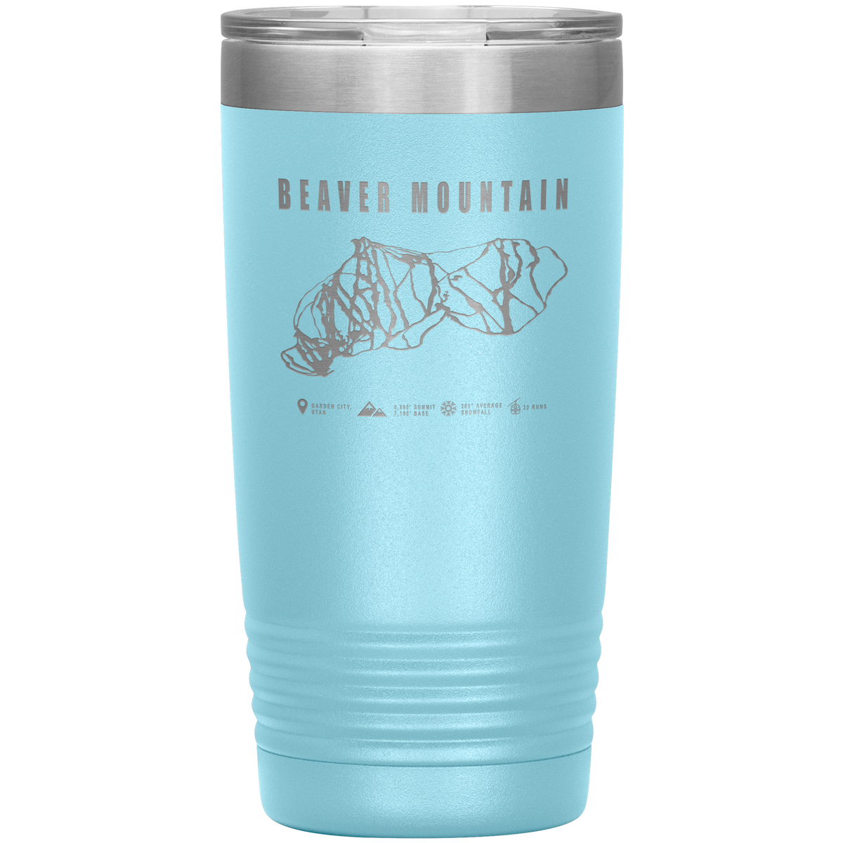 Beaver Mountain,Utah Ski Trail Map 20oz Tumbler - Powderaddicts
