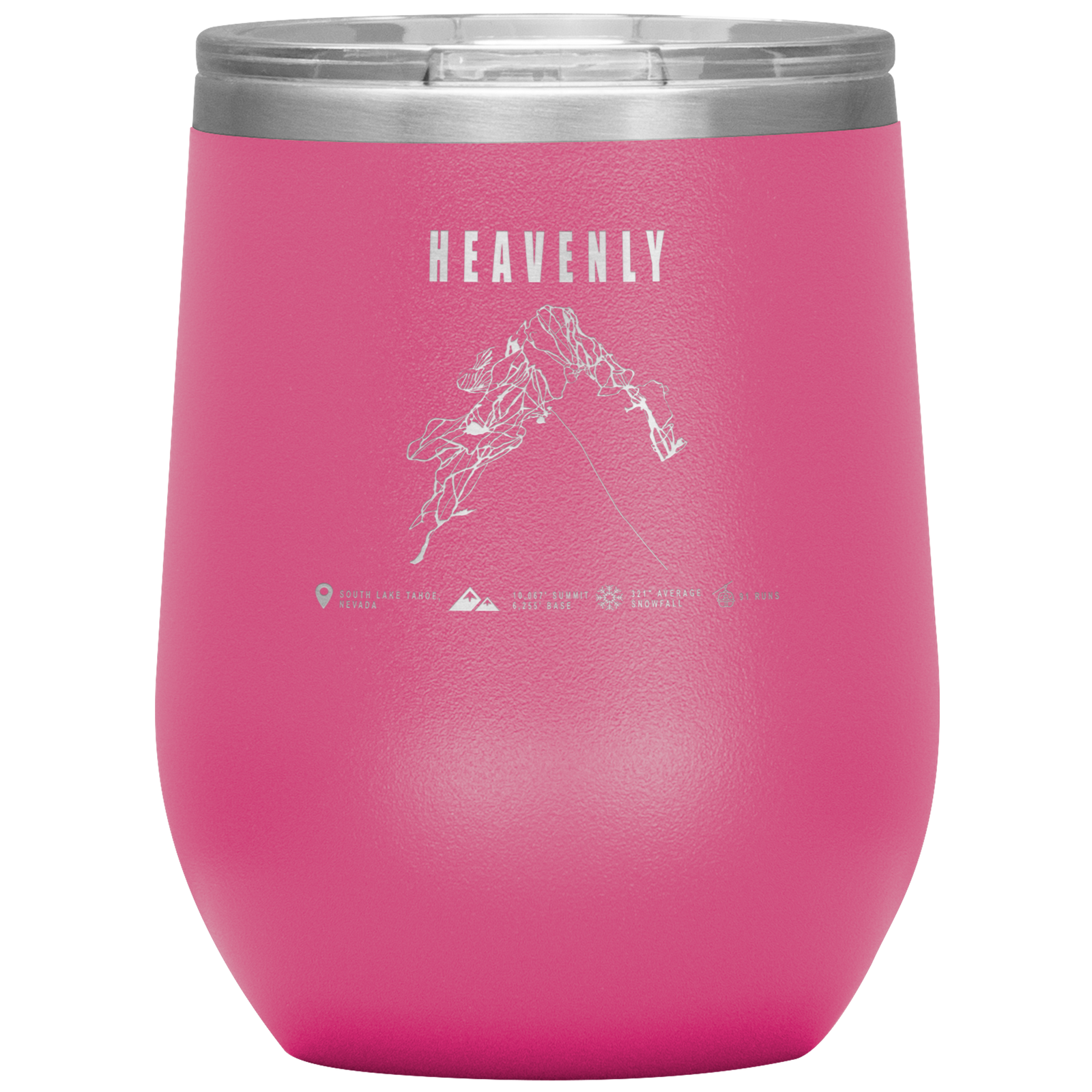 Heavenly, Nevada Ski Trail Map Wine 12oz Tumbler - Powderaddicts