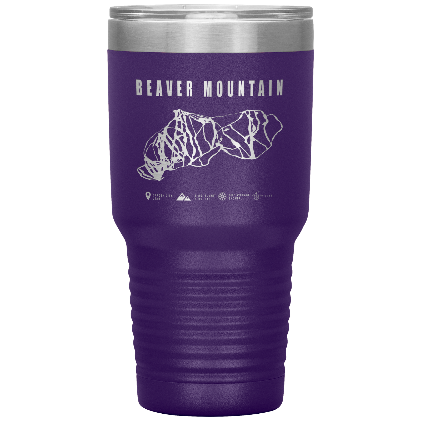 Beaver Mountain,Utah Ski Trail Map 30oz Tumbler - Powderaddicts