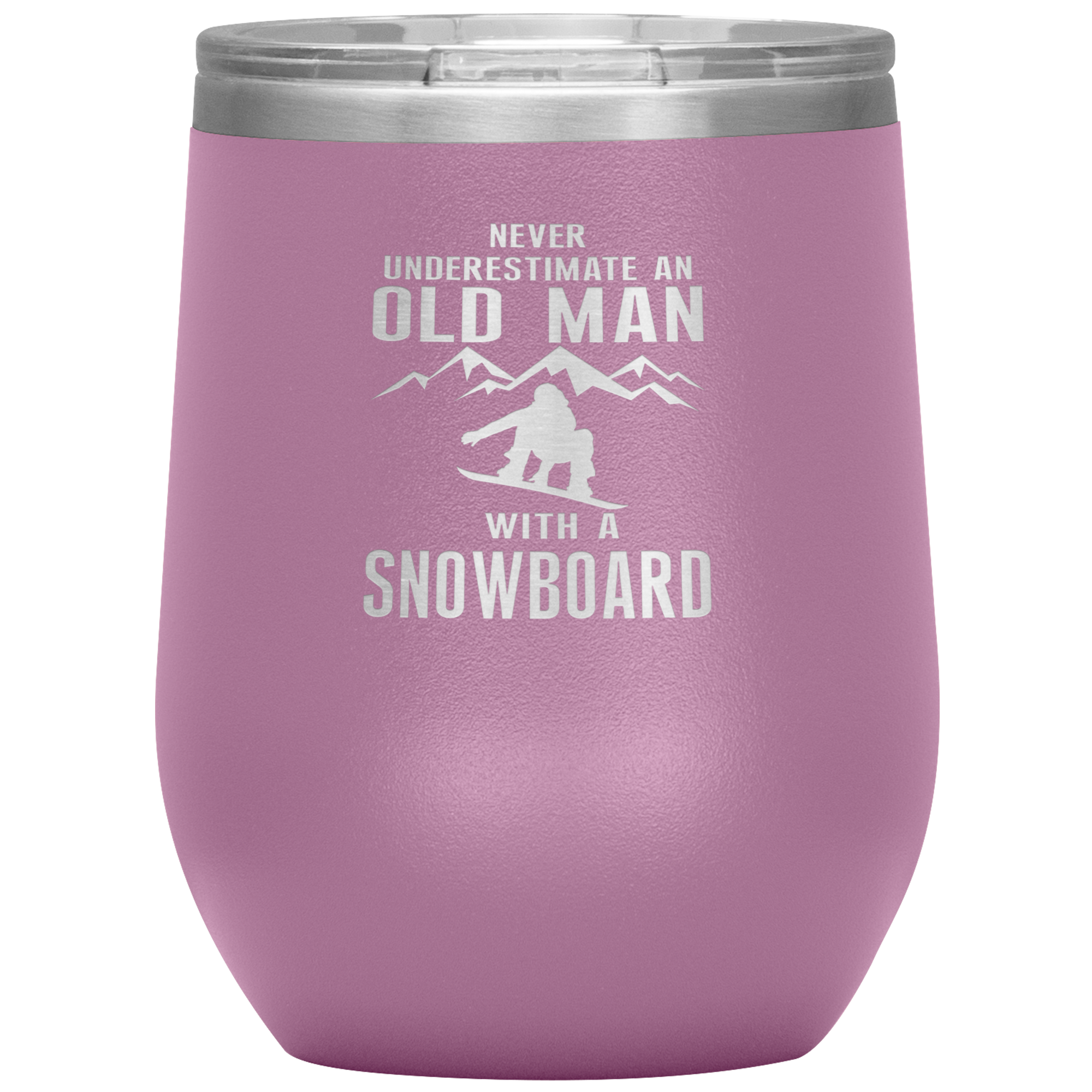 Never Underestimate An Old Man With A Snowboard 12oz Tumbler - Powderaddicts