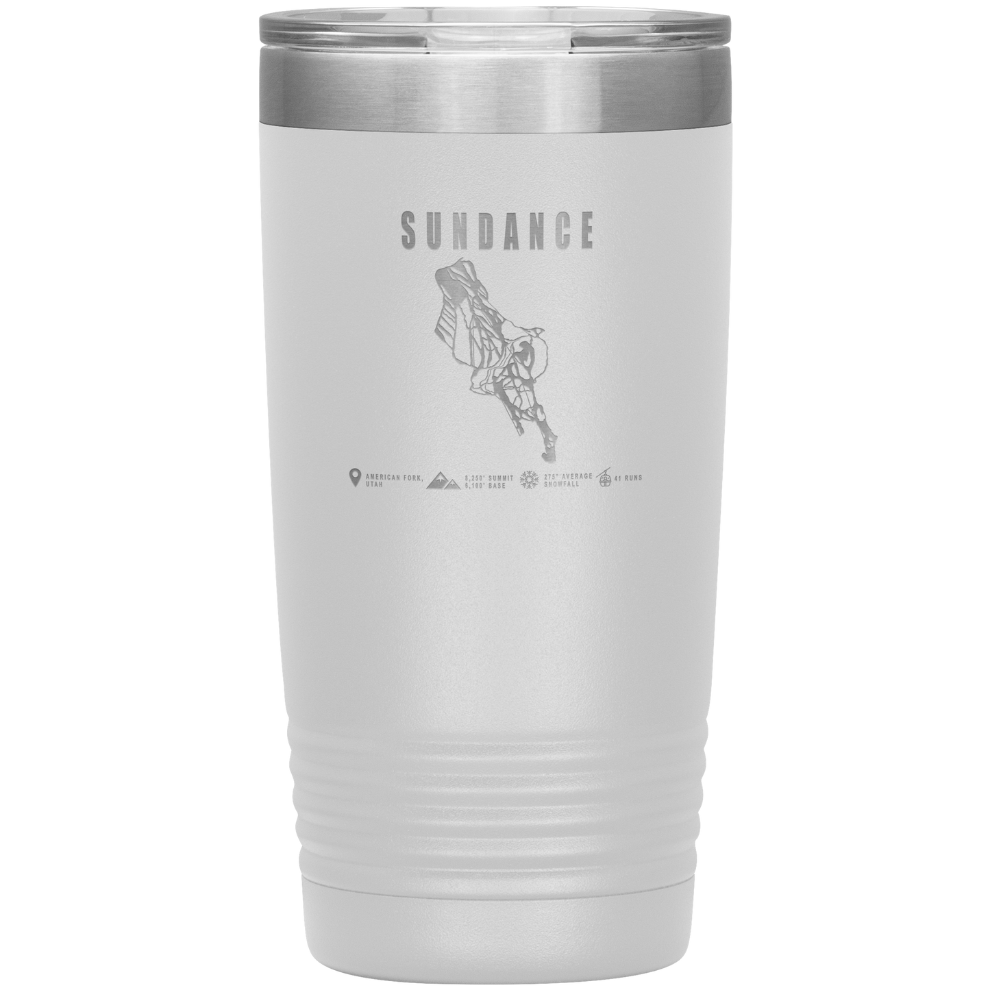 Sundance,Utah Ski Trail Map 20oz Tumbler - Powderaddicts