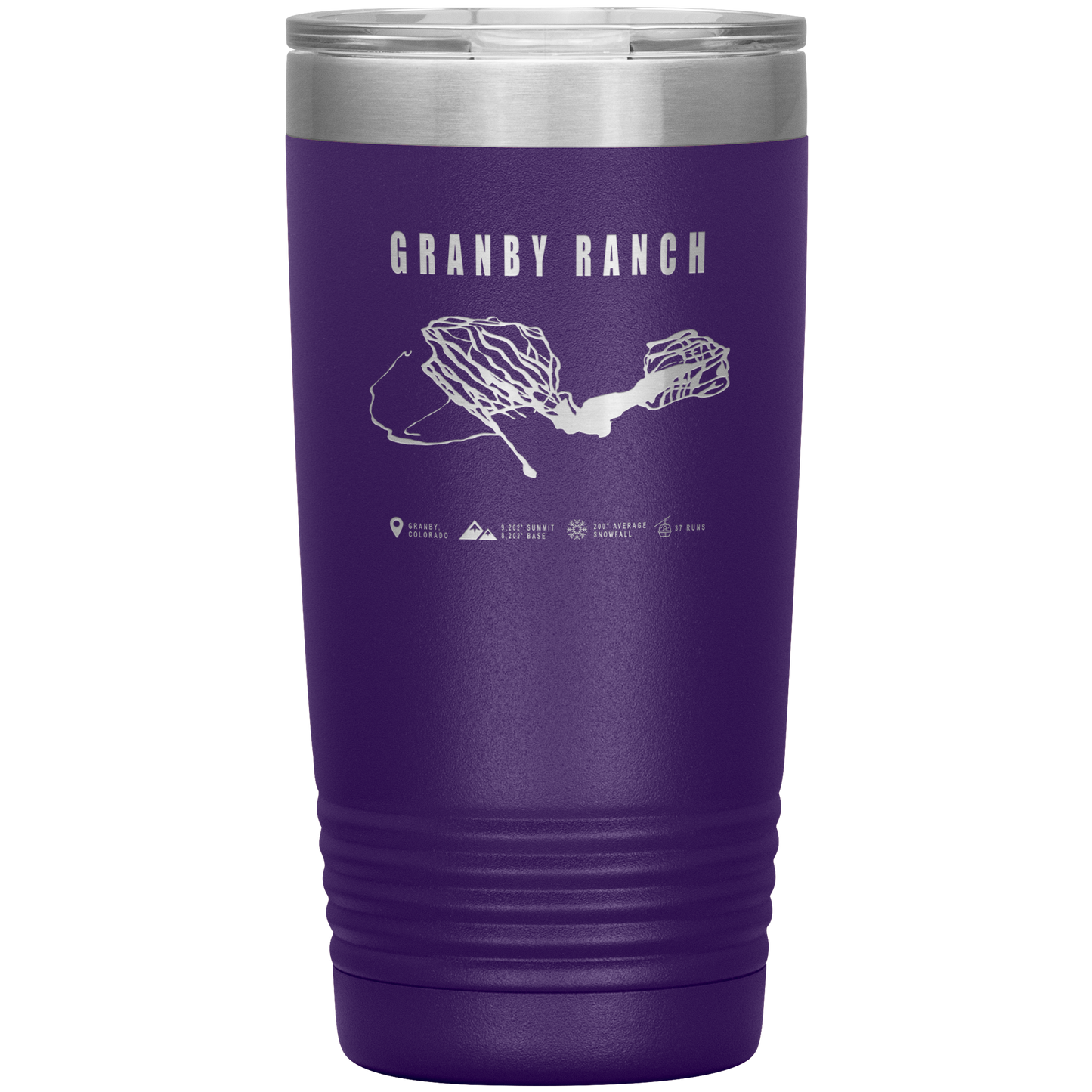 Granby Ranch Colorado Ski Trail Map 20oz Tumbler - Powderaddicts