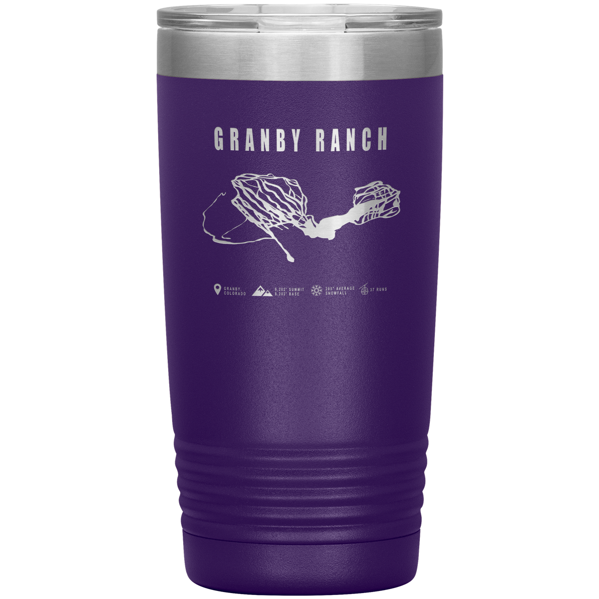 Granby Ranch Colorado Ski Trail Map 20oz Tumbler - Powderaddicts