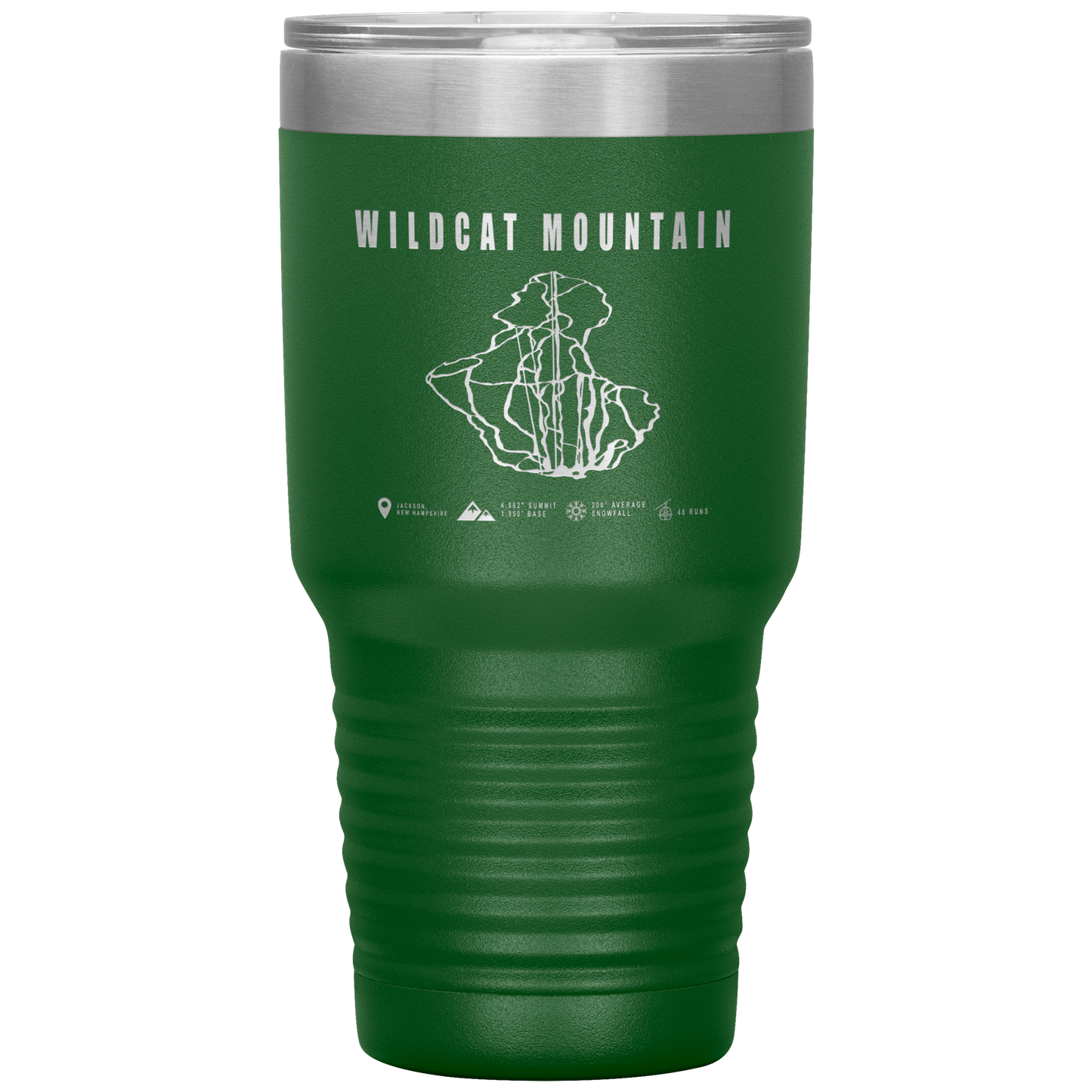 Wildcat Mountain, New Hampshire Ski Trail Map 30oz Tumbler - Powderaddicts