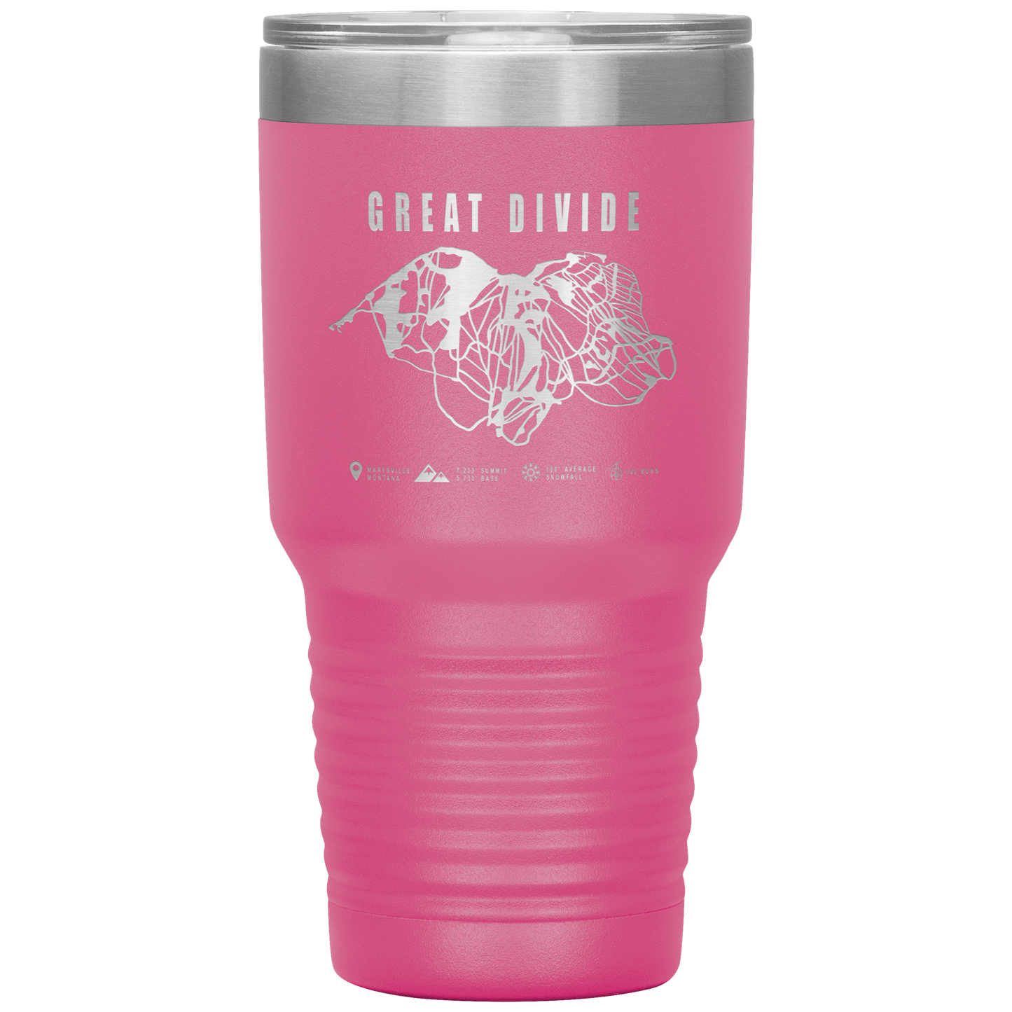 Great Divide Montana Ski Trail Map 30oz Tumbler - Powderaddicts